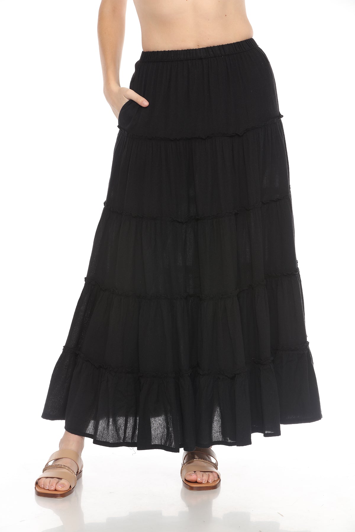Five Layer Tiered Maxi Skirt | Silly Yogi