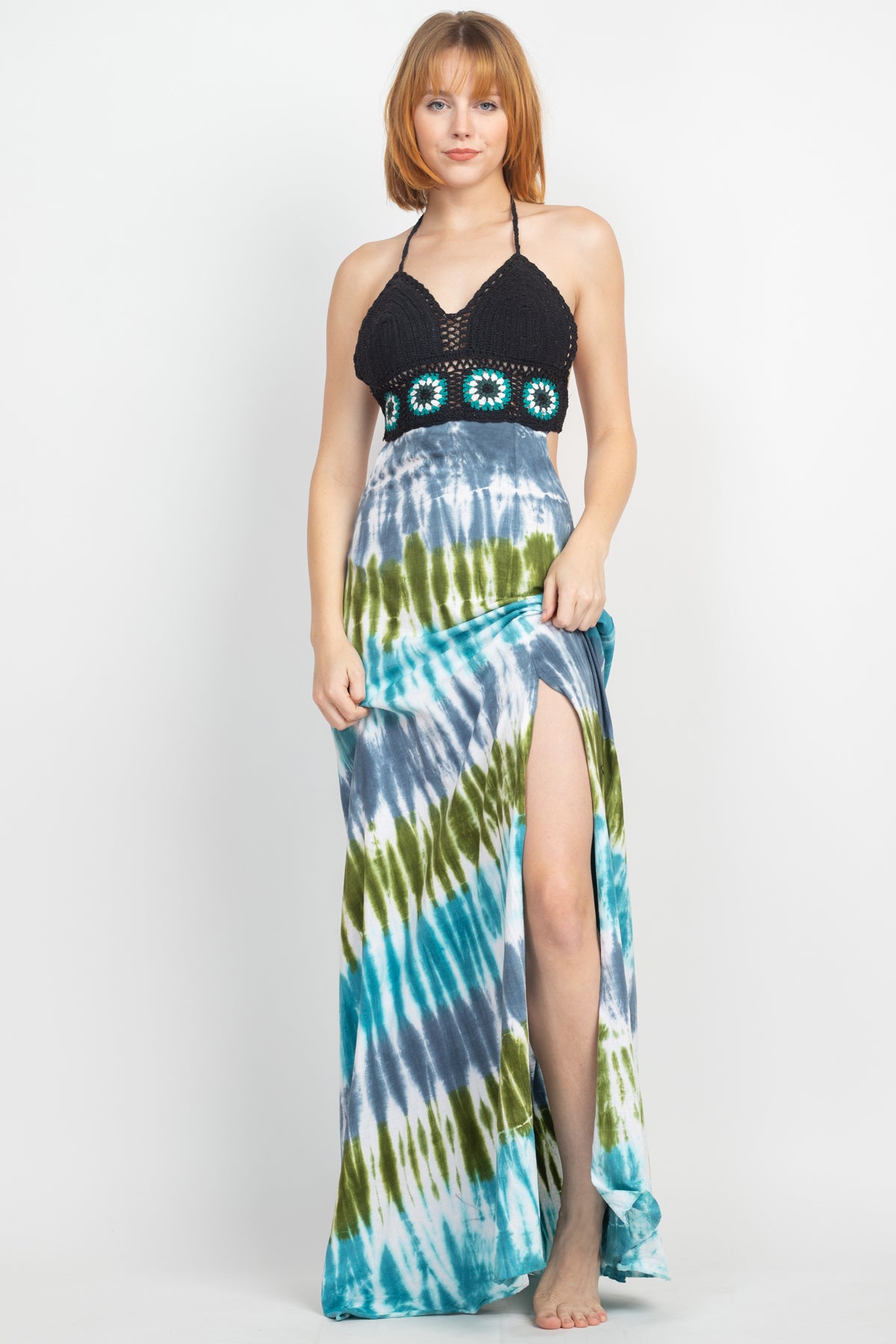 tie dye crochet dress Hippie Tie Dye Crochet Dress