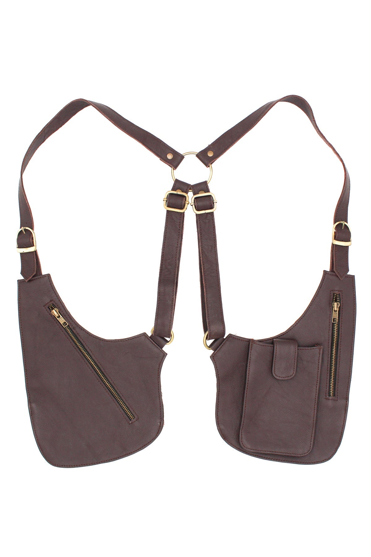 Leather Zip Festival Vest Holster Bag - Utility + Pockets | Silly Yogi