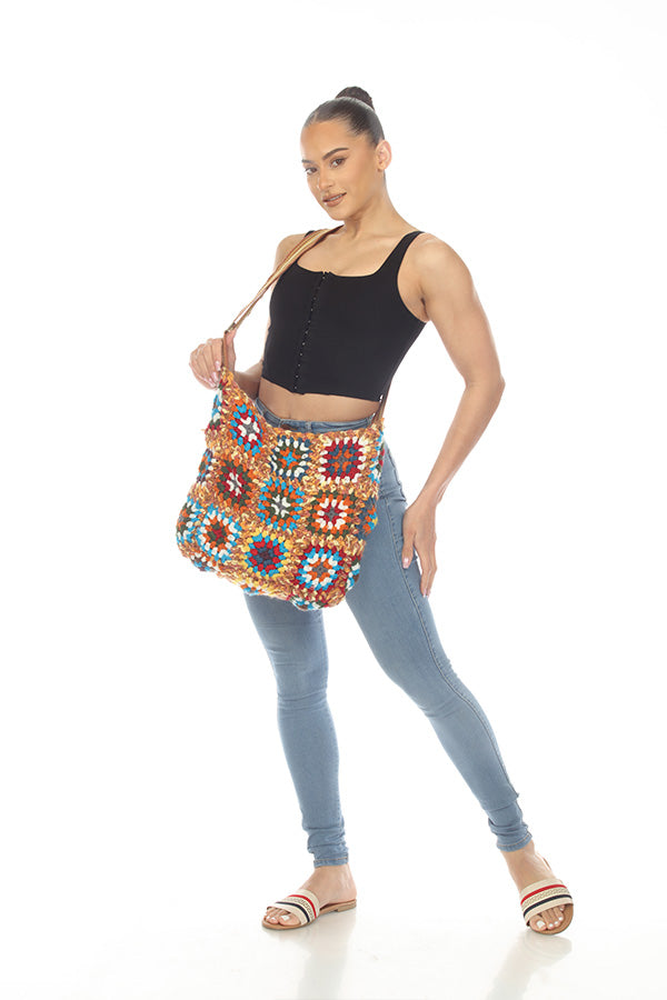 Thick Yarn Granny Square Crossbody Bag | Silly Yogi