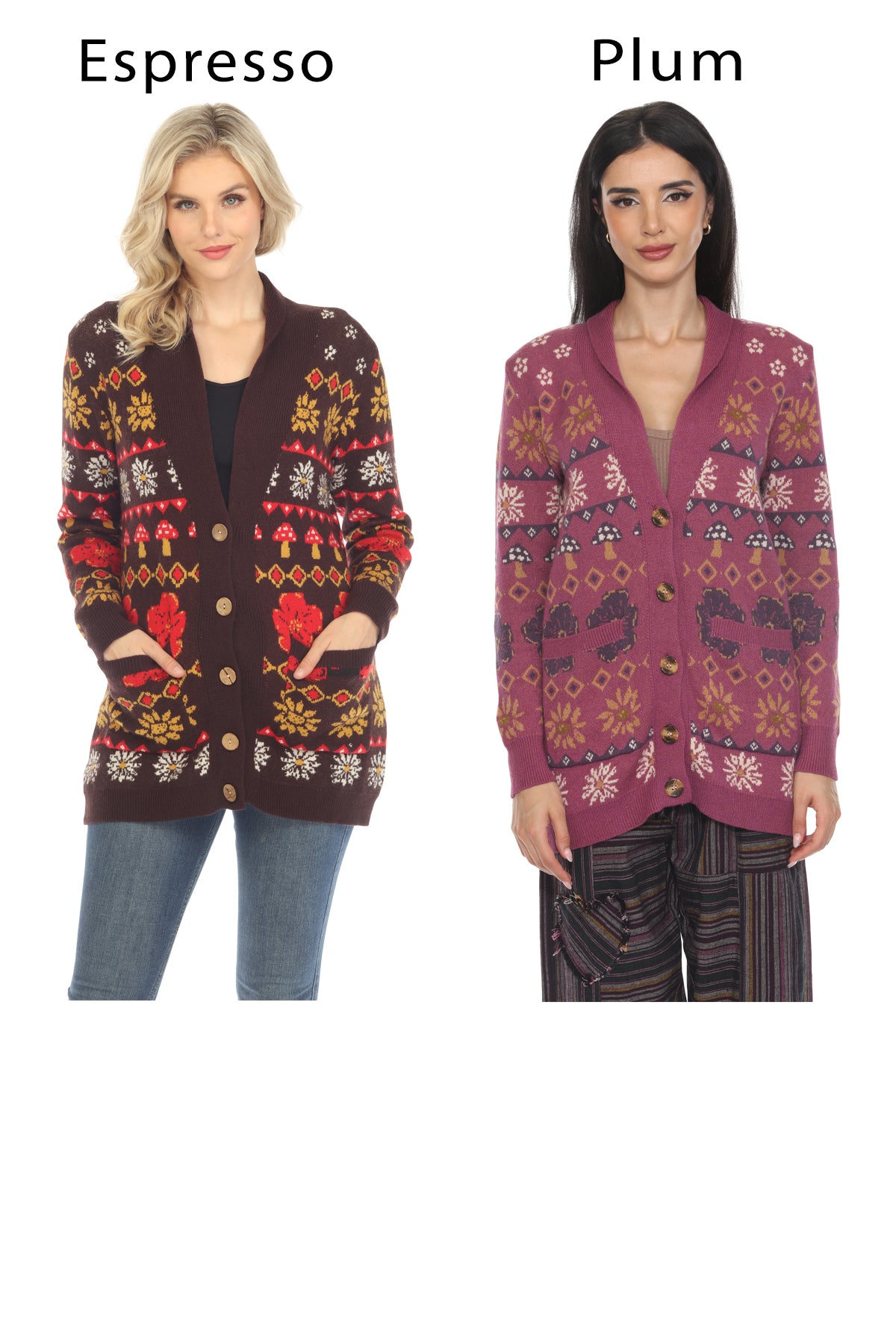 Fair Isle Mushroom Cardigan