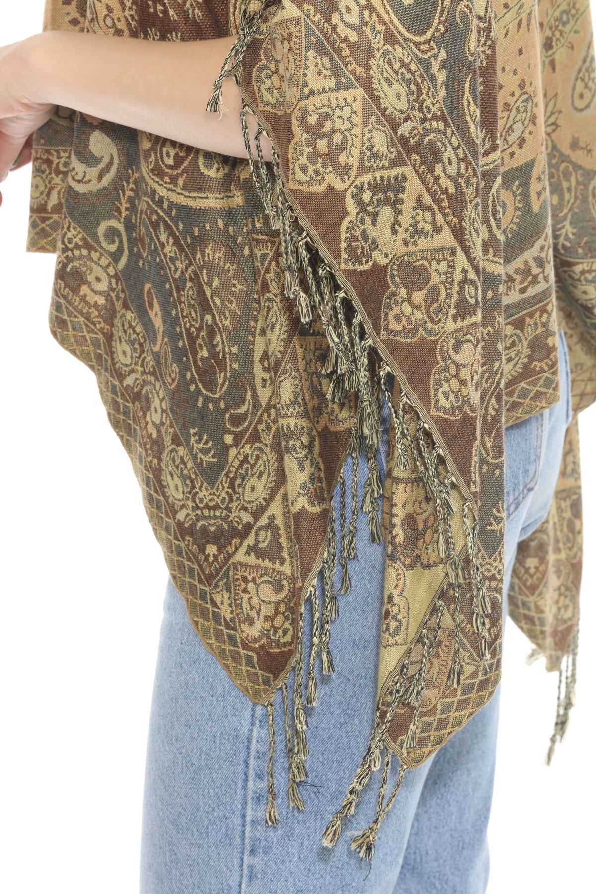 Fringe Paisley Shawl Top