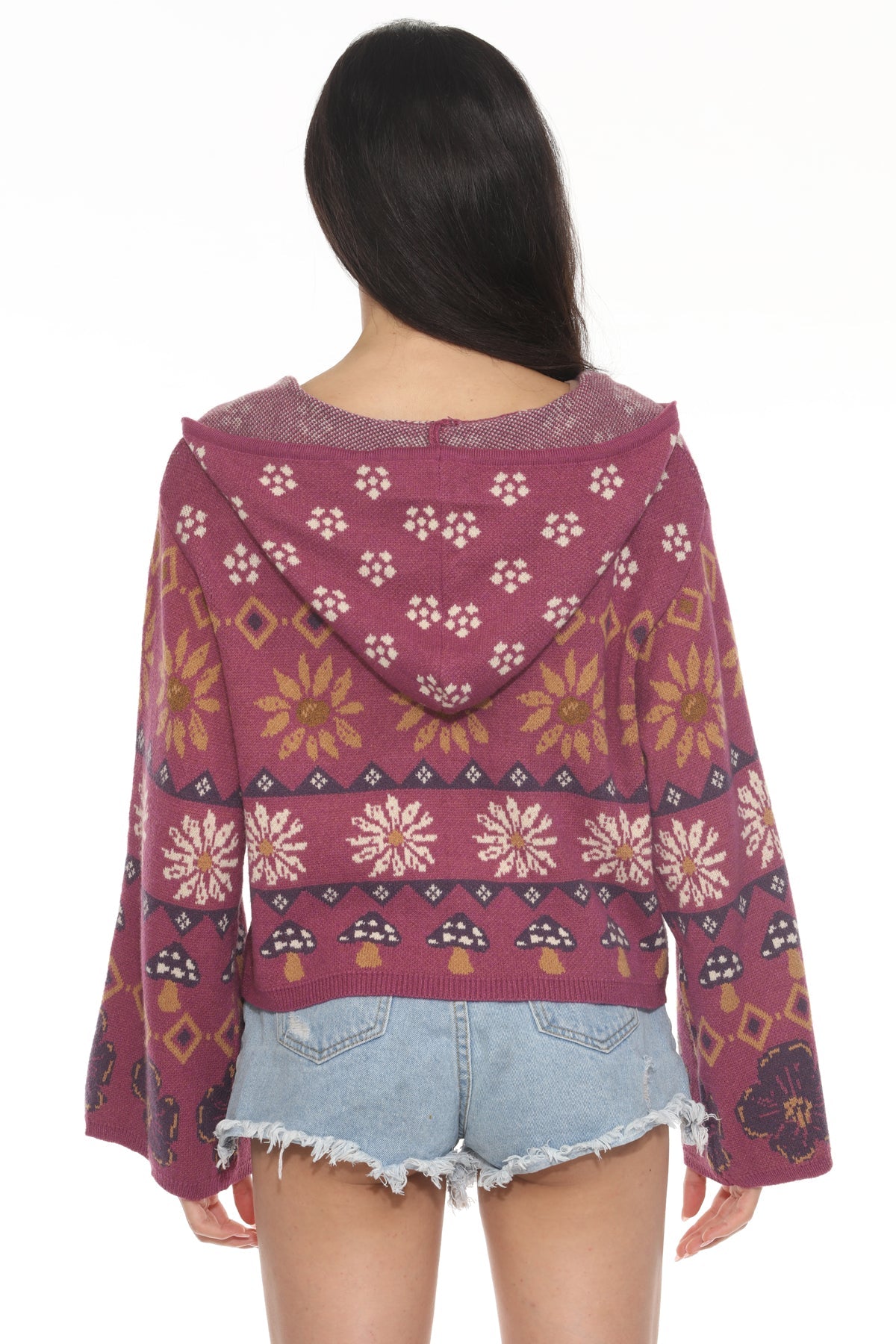 Fair Isle Mushroom Zip Hoodie