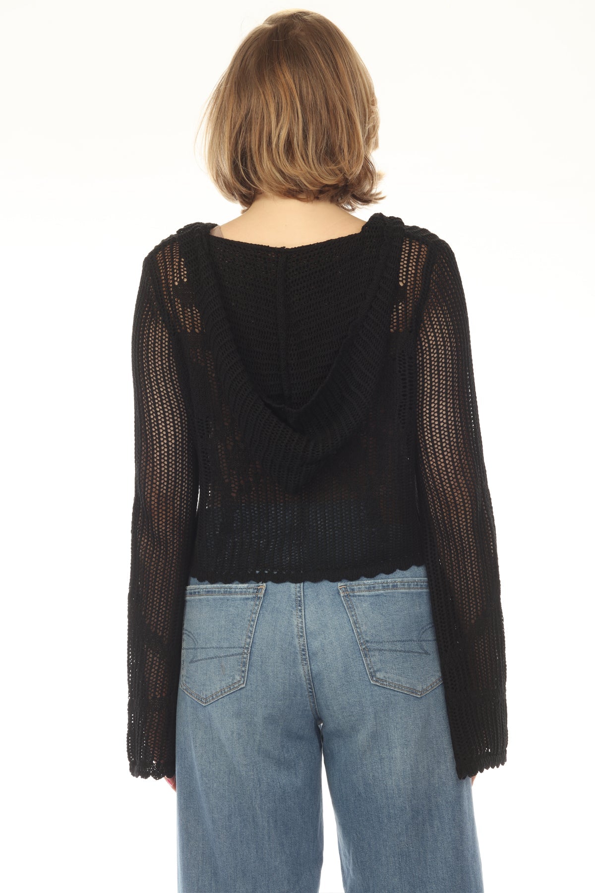 Butterfly Lacy Cropped Zip Hoddie