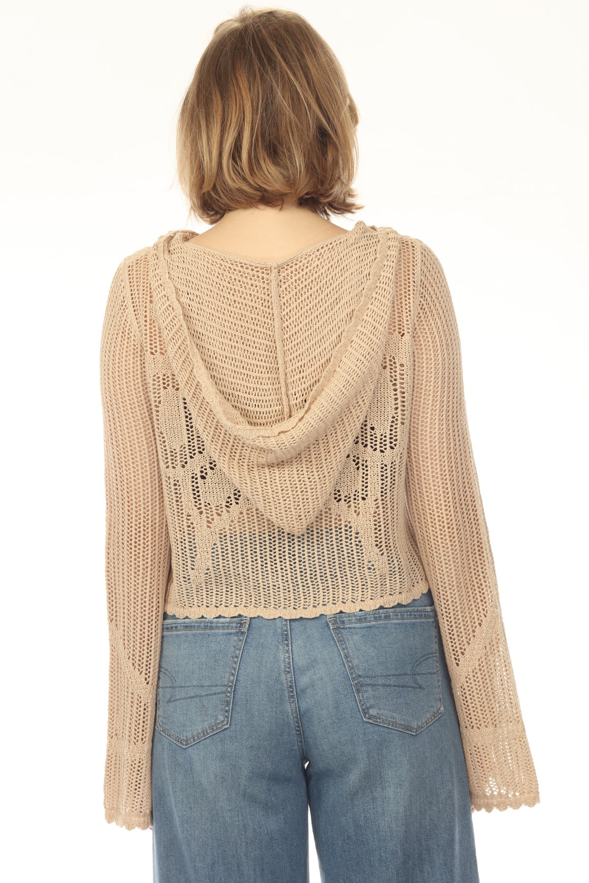 Butterfly Lacy Cropped Zip Hoddie