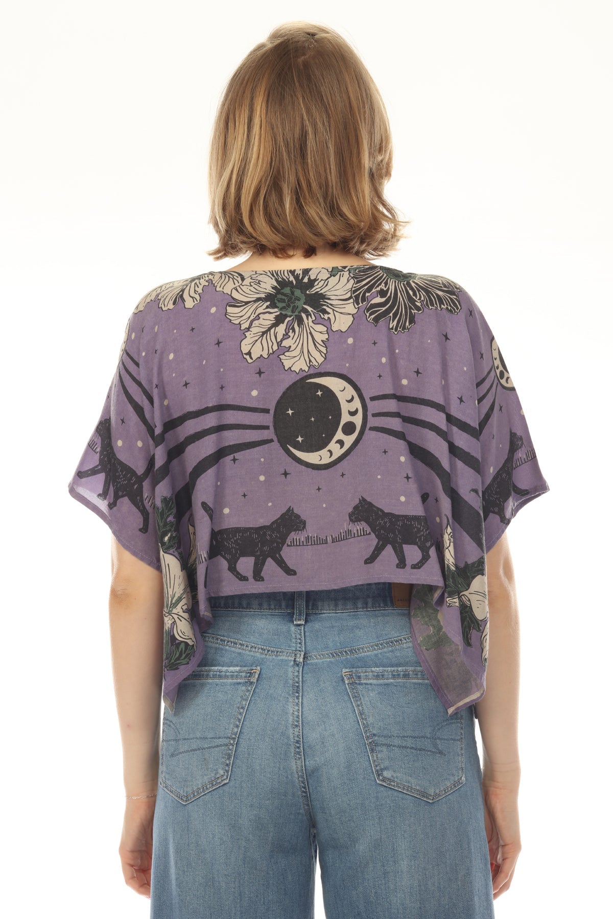 Moonflower Cats Scarf Top