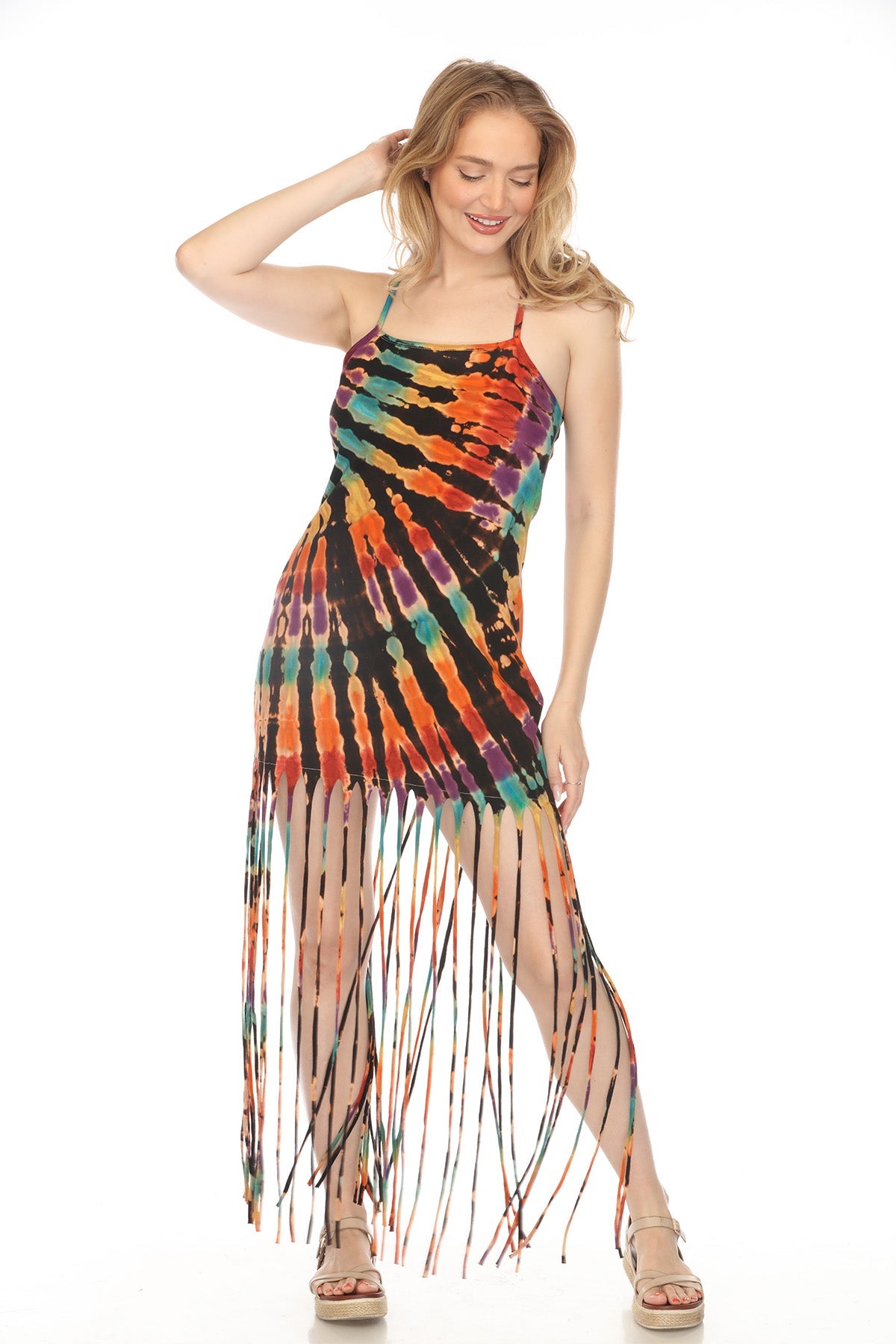 tiered tassel fringe cotton maxi dress eliza j Tiered Tassel Eliza J Tassel Dress Eliza Striped Tiered Tassel Trim Maxi Dress *shop@iamwarrior