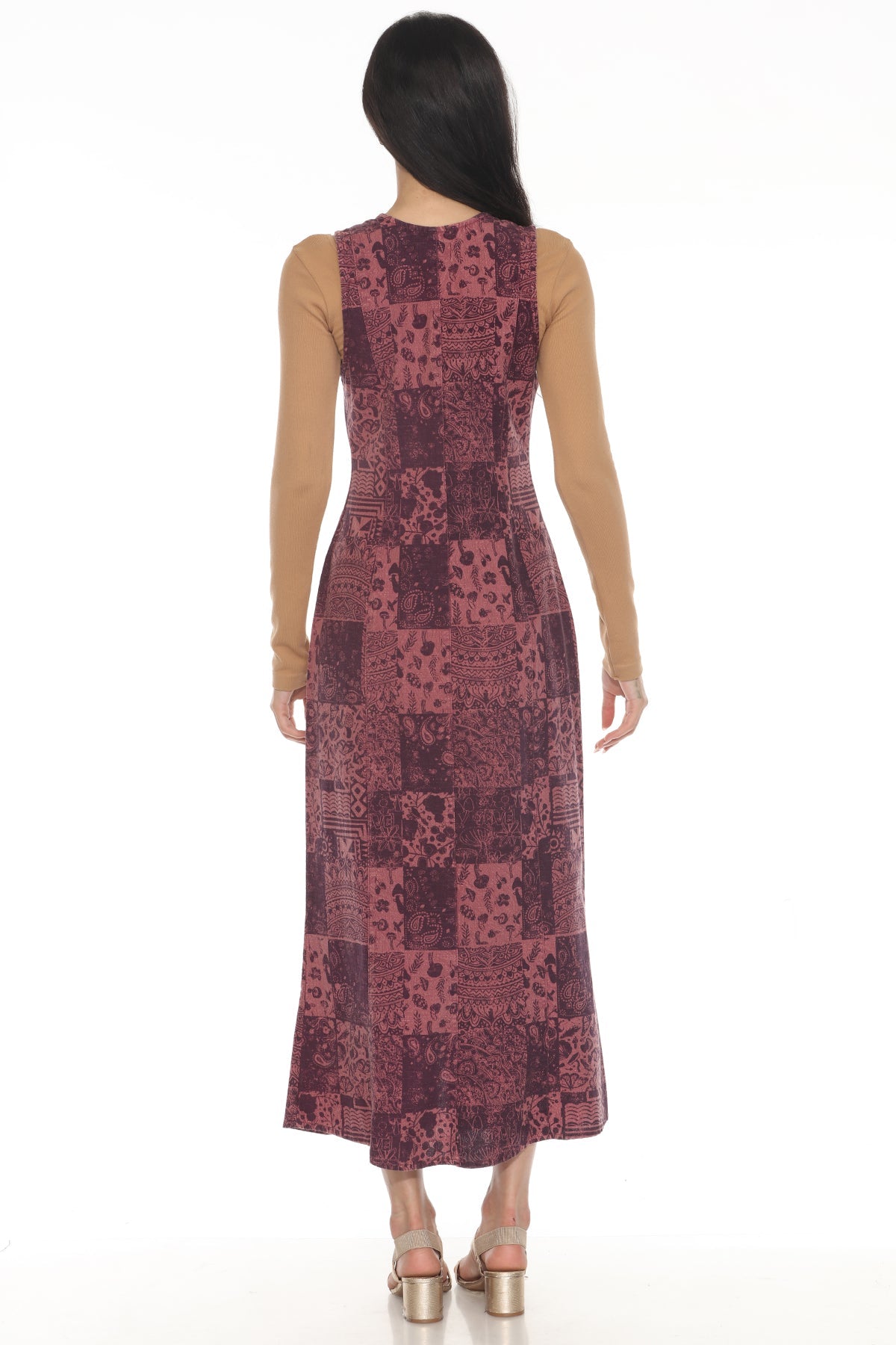 Stonewashed Button Front Midi Dress