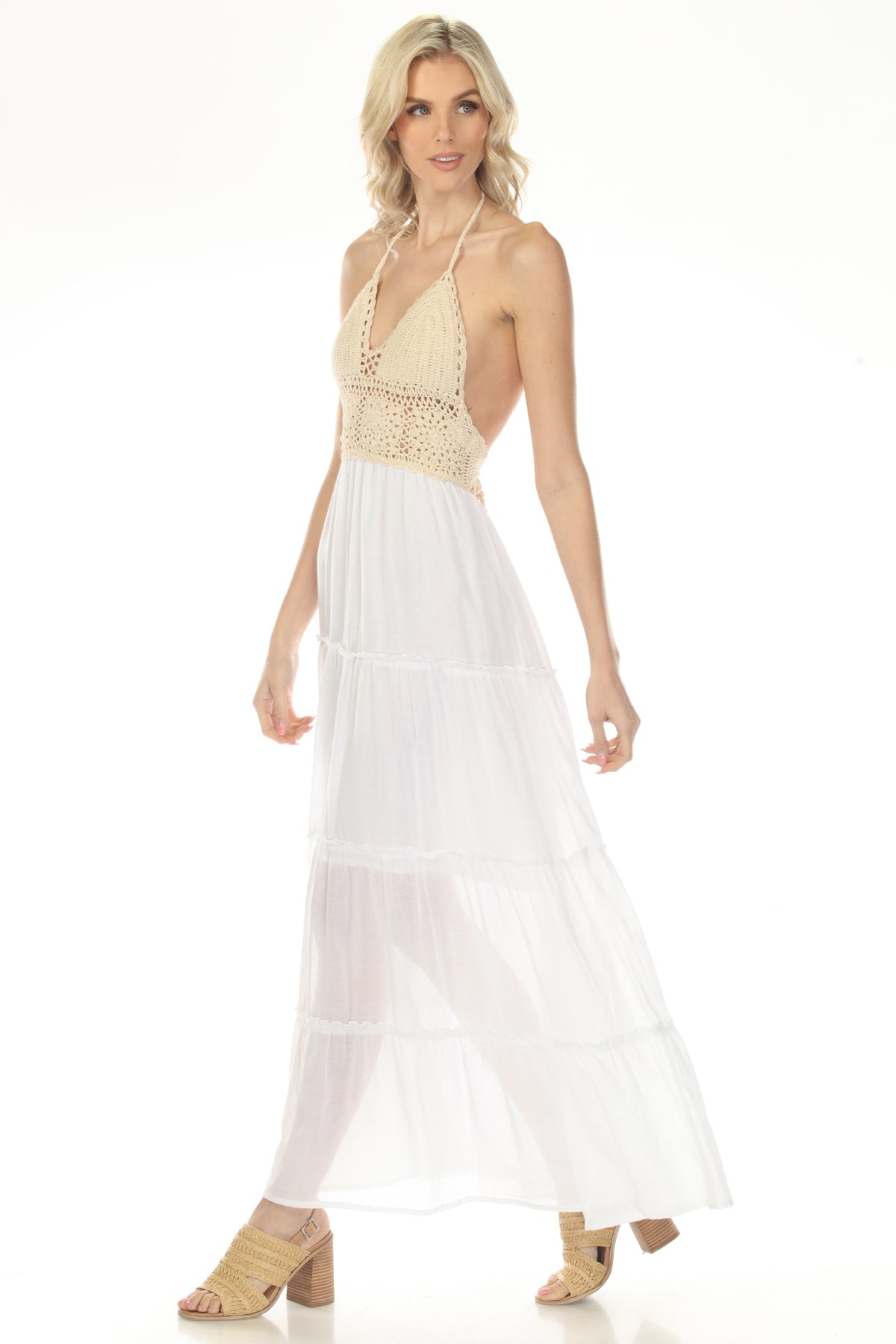 Romantic Lace Crochet Maxi Dress