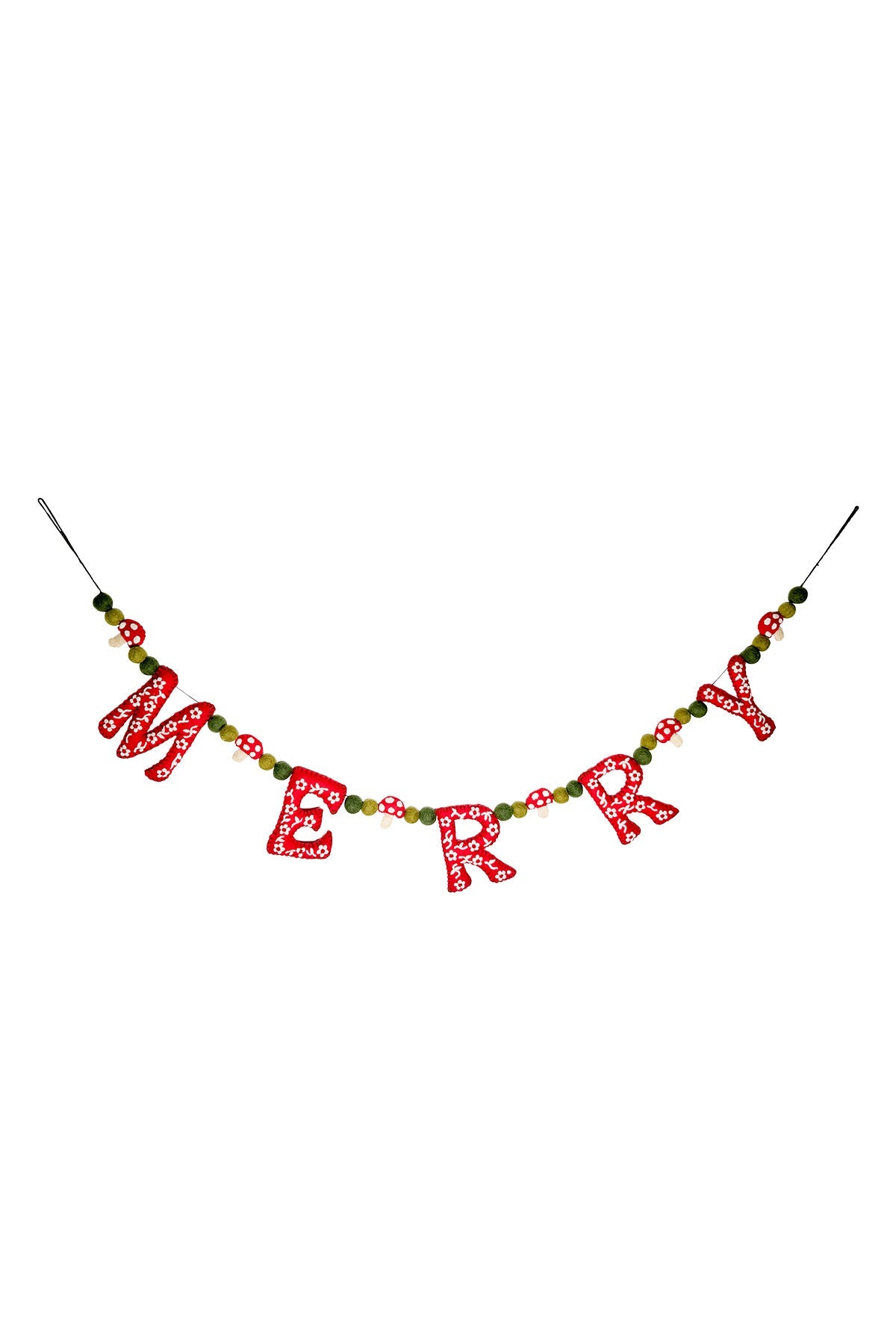 Merry Mushroom Felt Garland