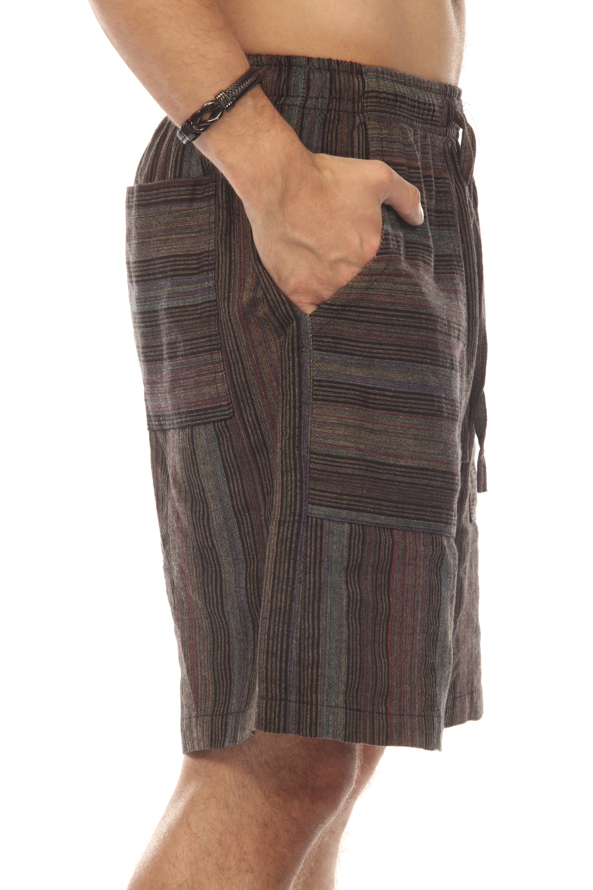 Yarn Dye Stripe Mens Cotton Shorts
