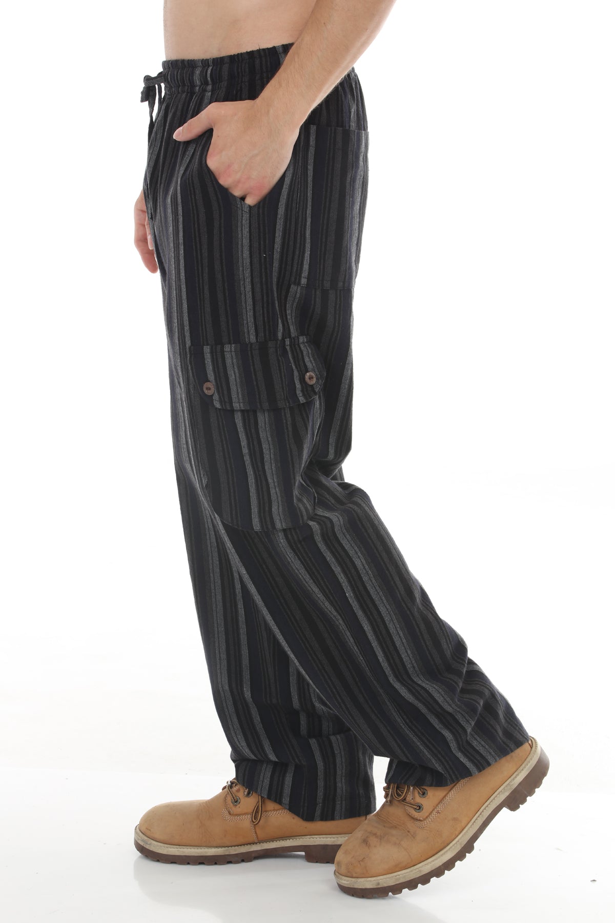 Unisex Striped Cargo Pants