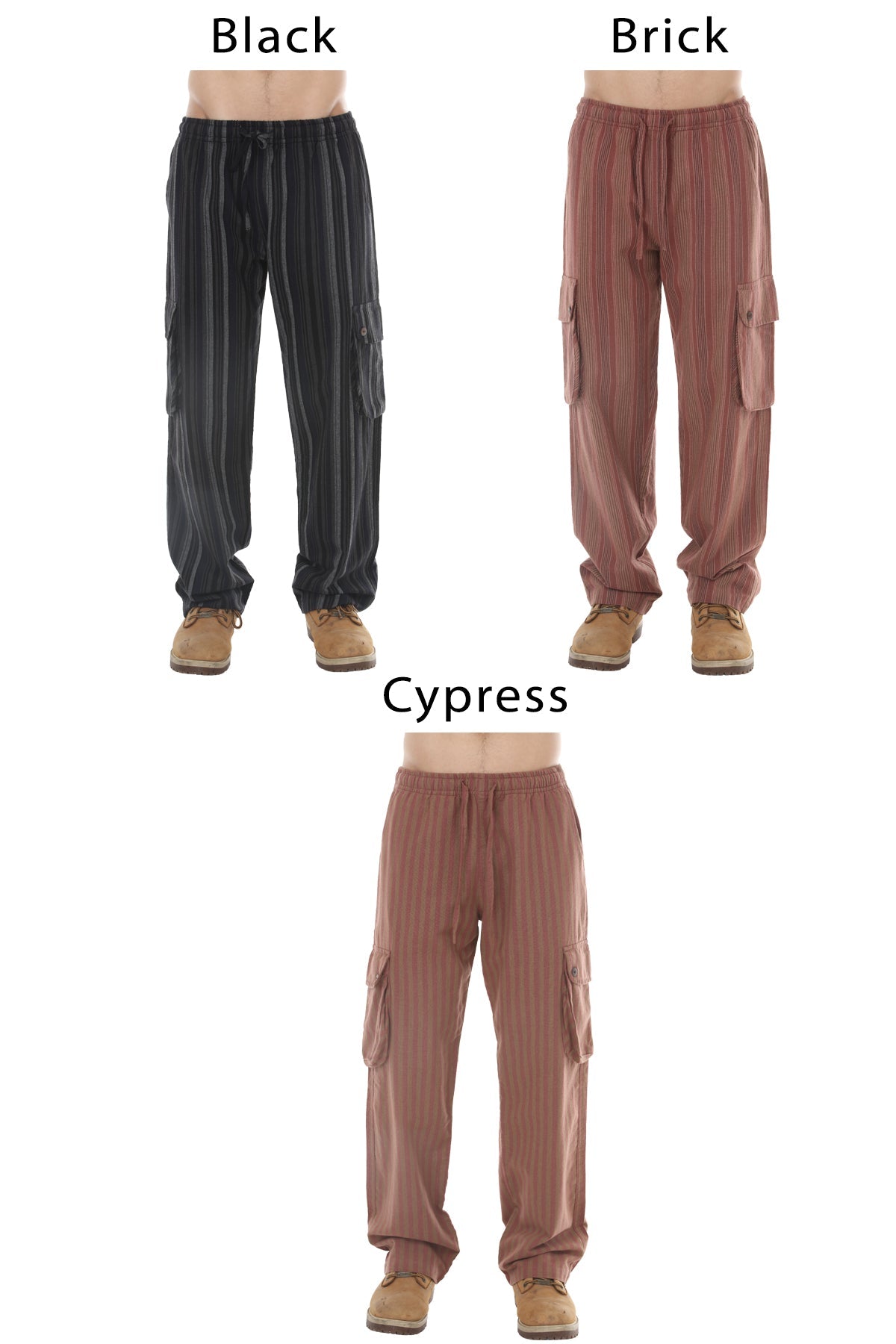 Unisex Striped Cargo Pants