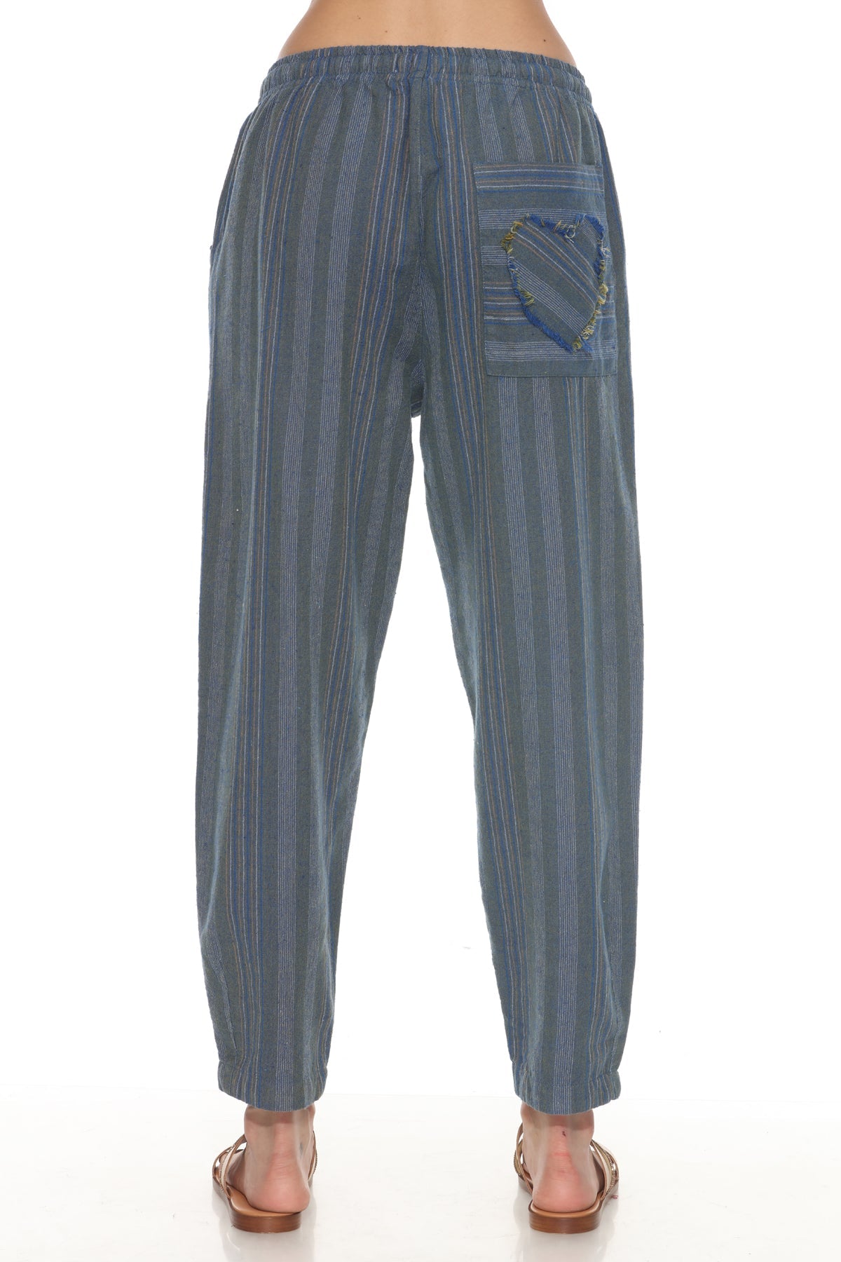 Heart Patchwork Barrel Pants