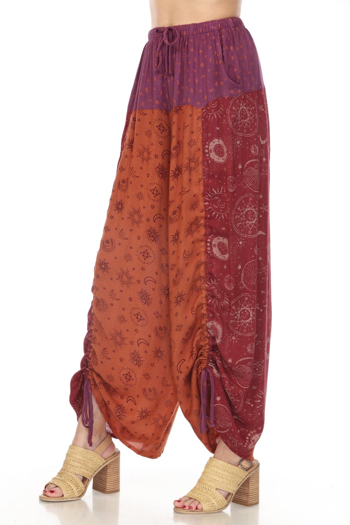 Celestial Patchwork Drawstring Pants