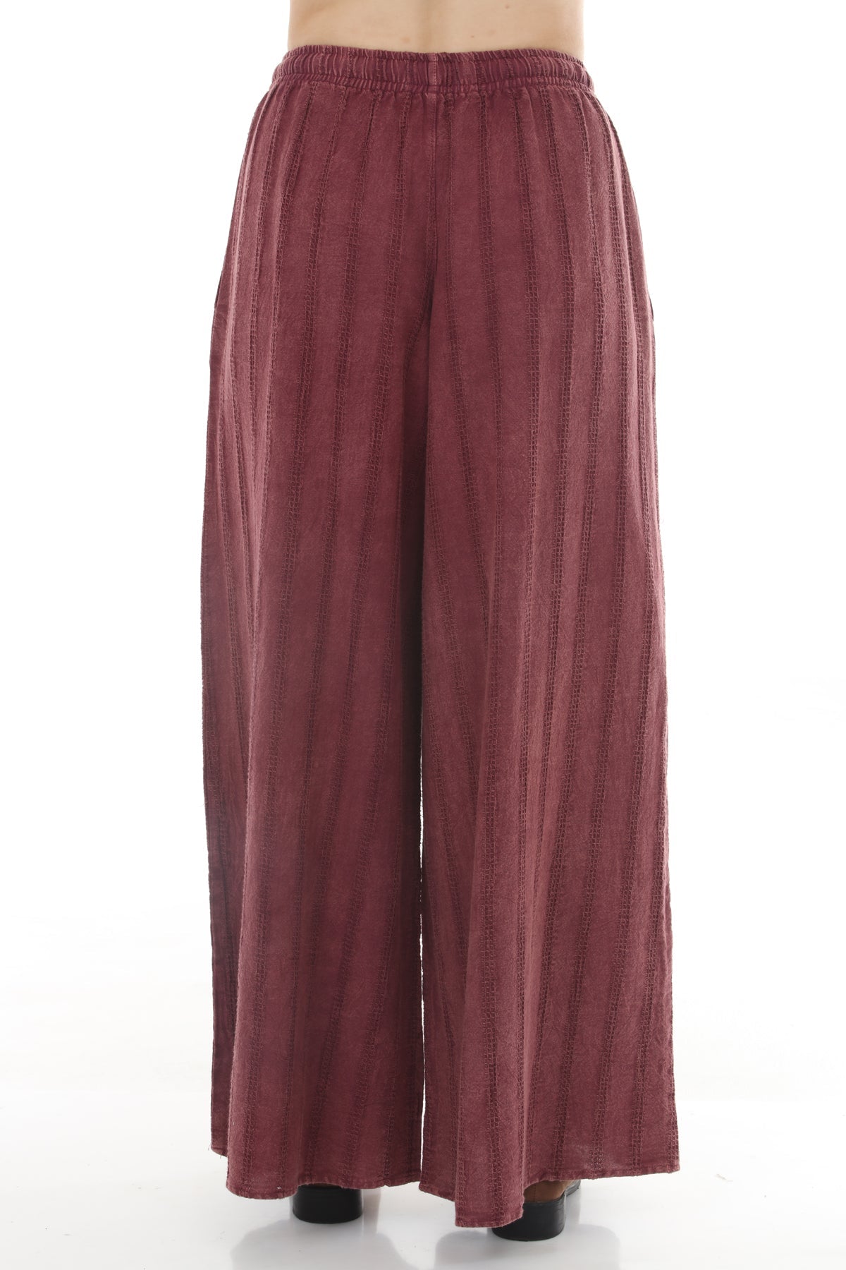 Stonewashed Waffle Wide Leg Pants