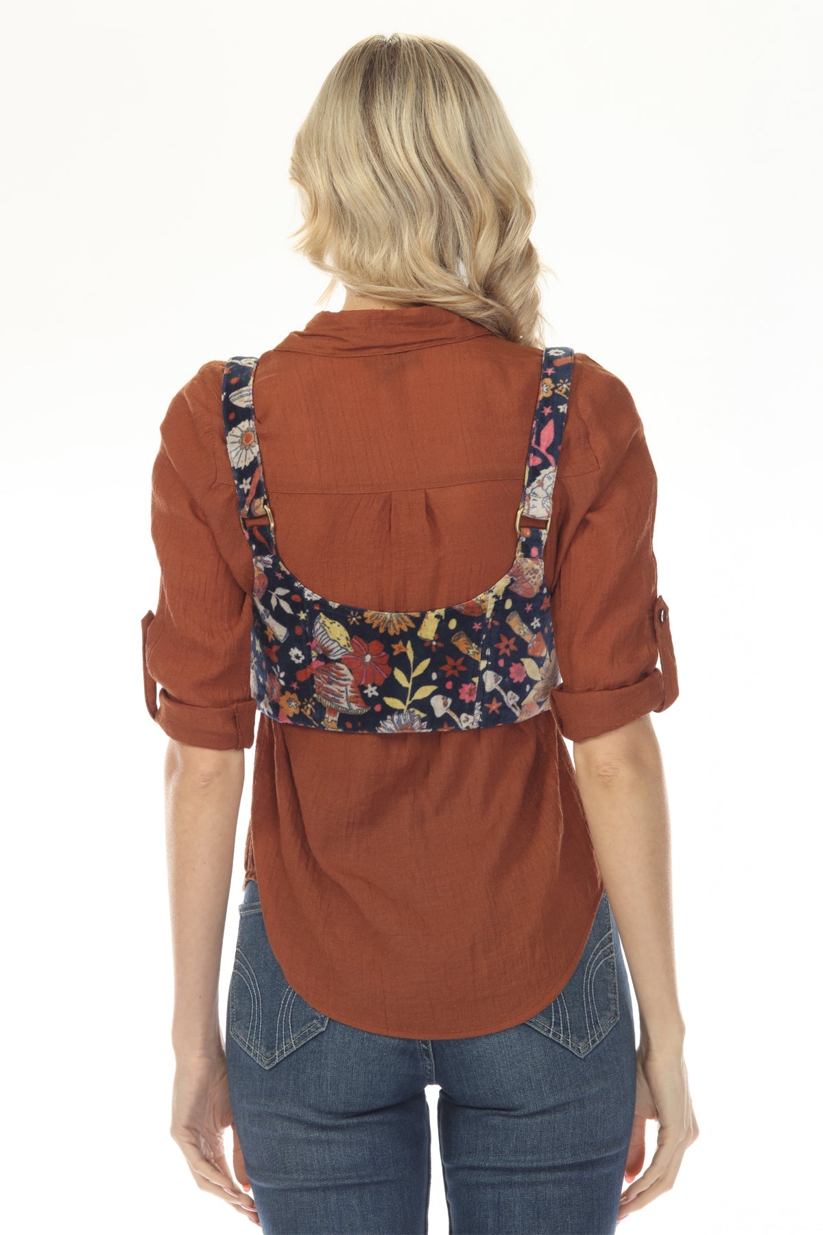 Floral Velvet Corset Vest