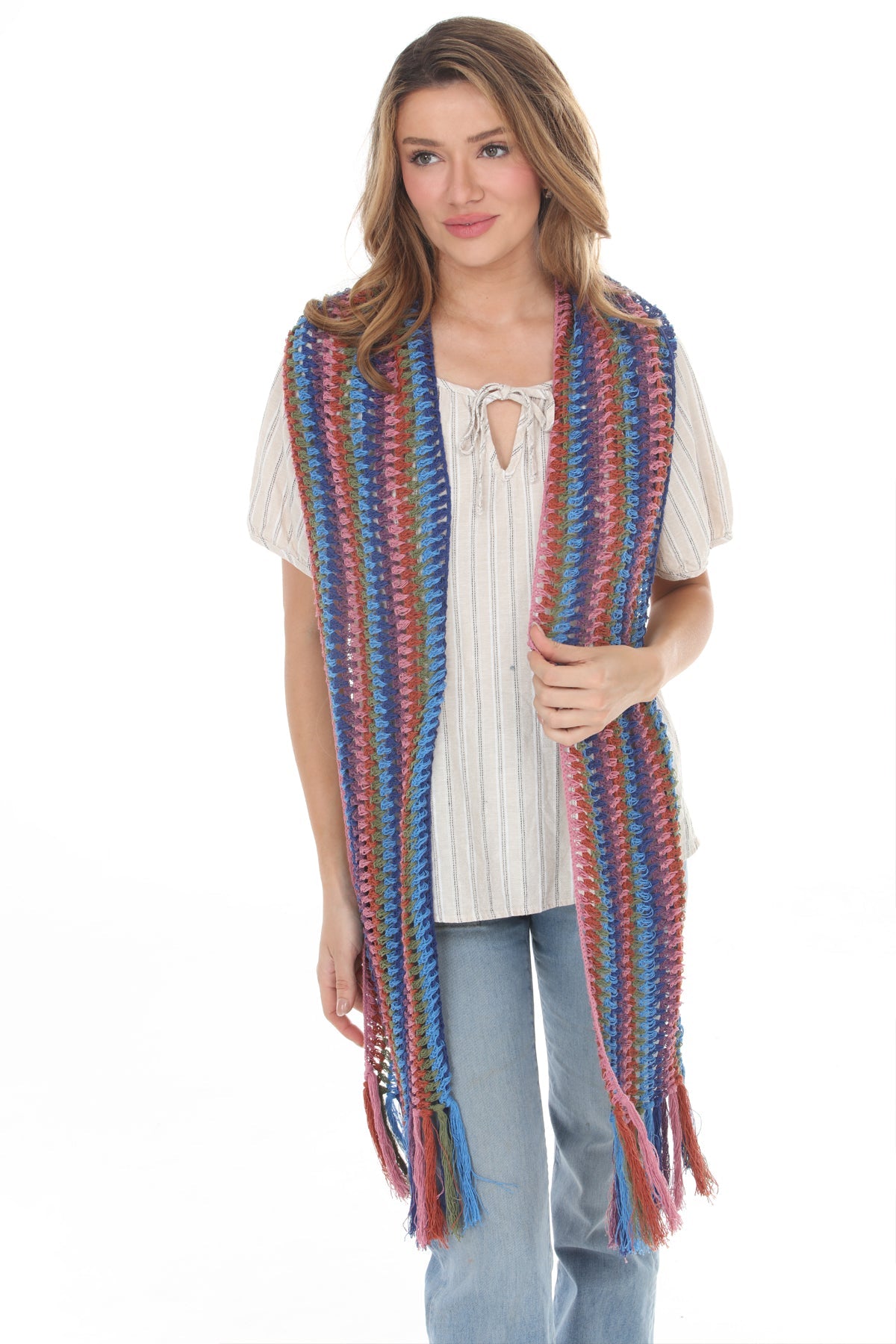 Cotton Crochet Lightweight Scarf