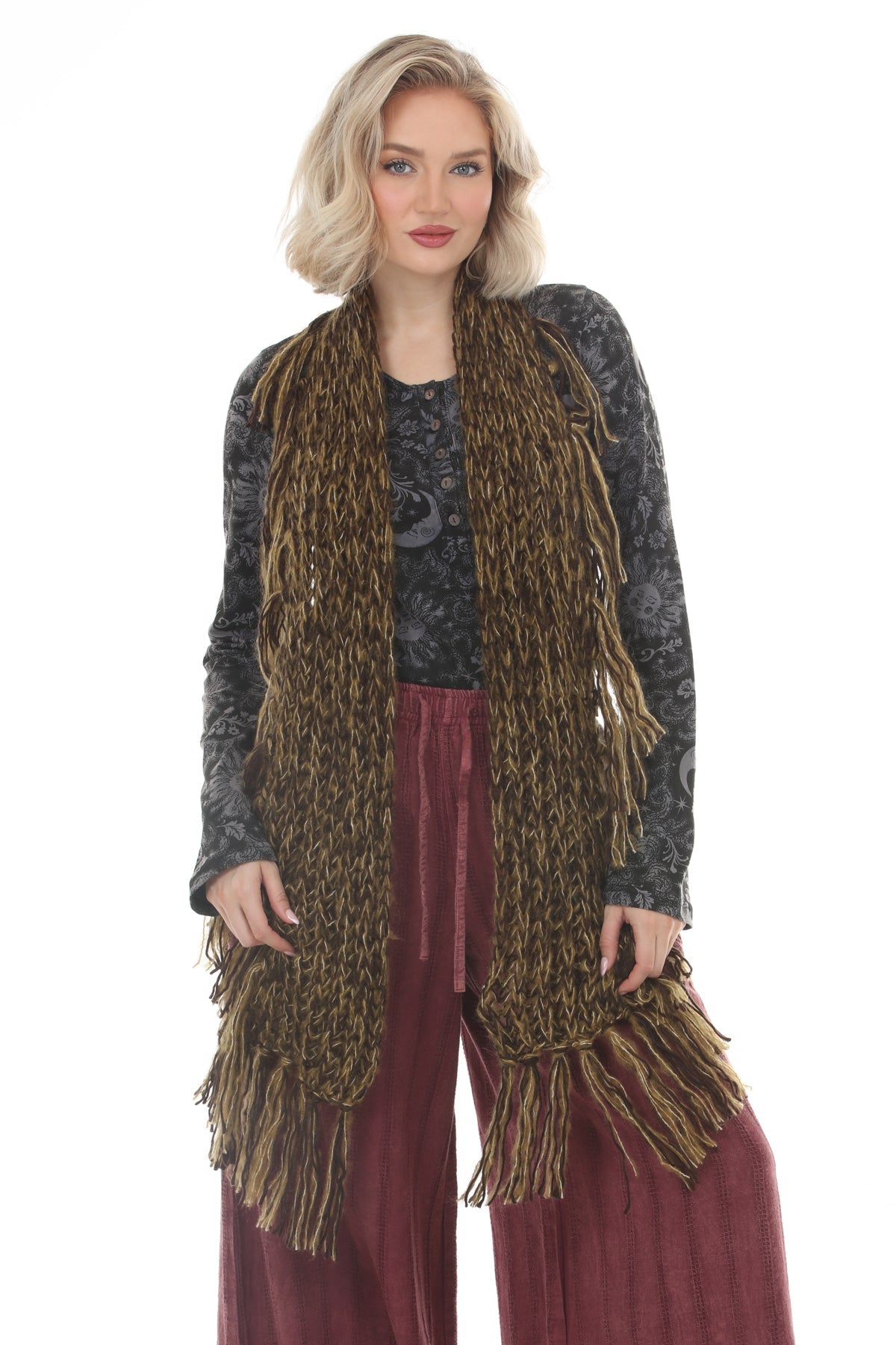 Stevie Fringe Chunky Knit Scarf