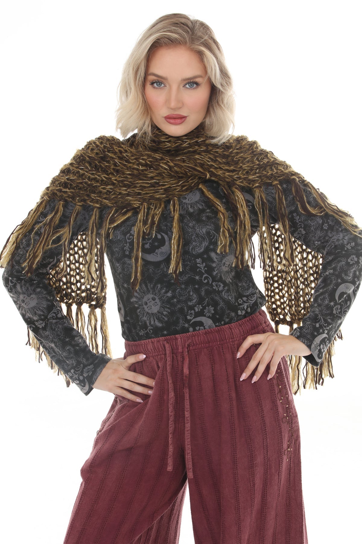 Stevie Fringe Chunky Knit Scarf