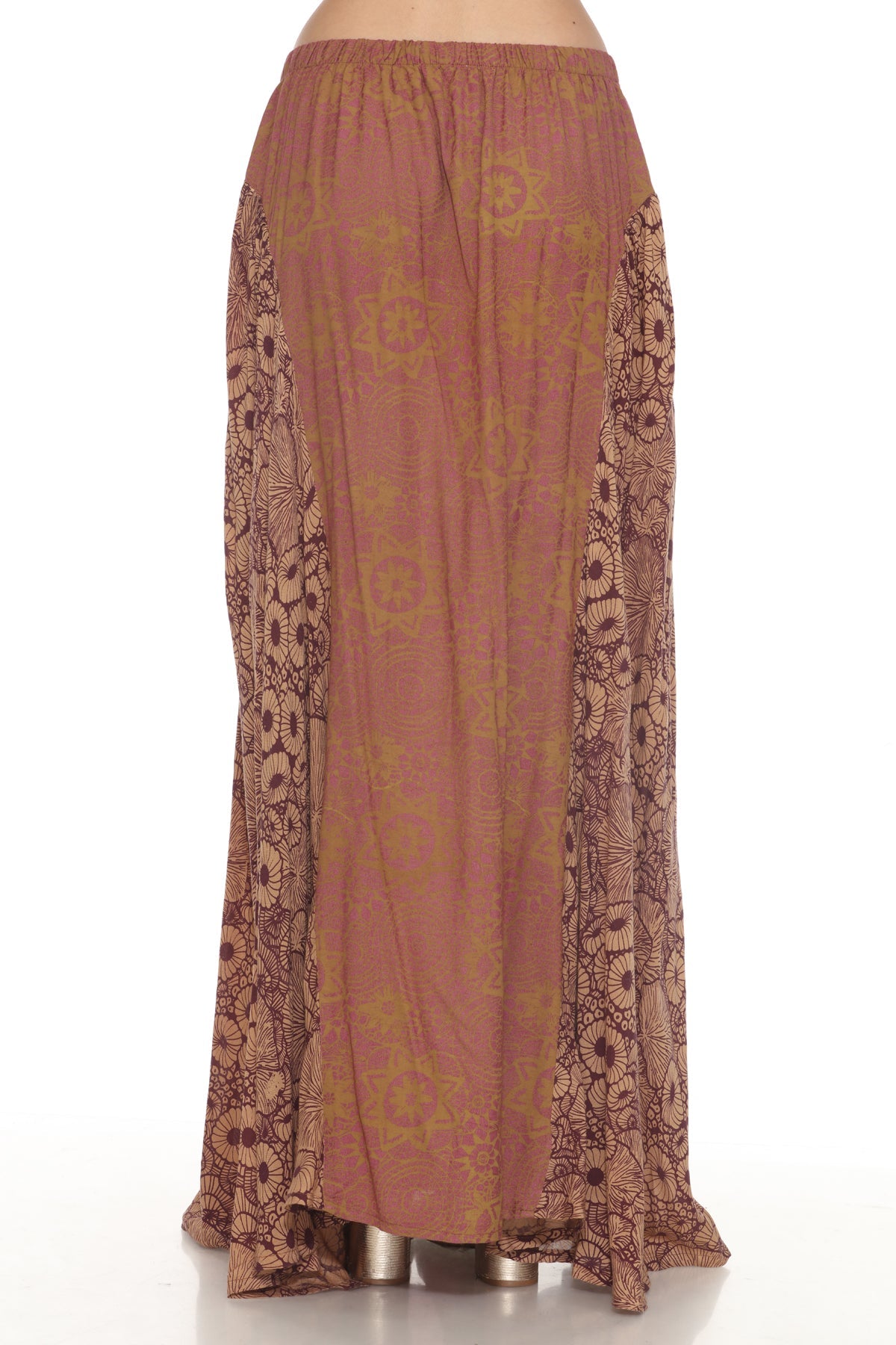 Flowy Lace Print Maxi Skirt