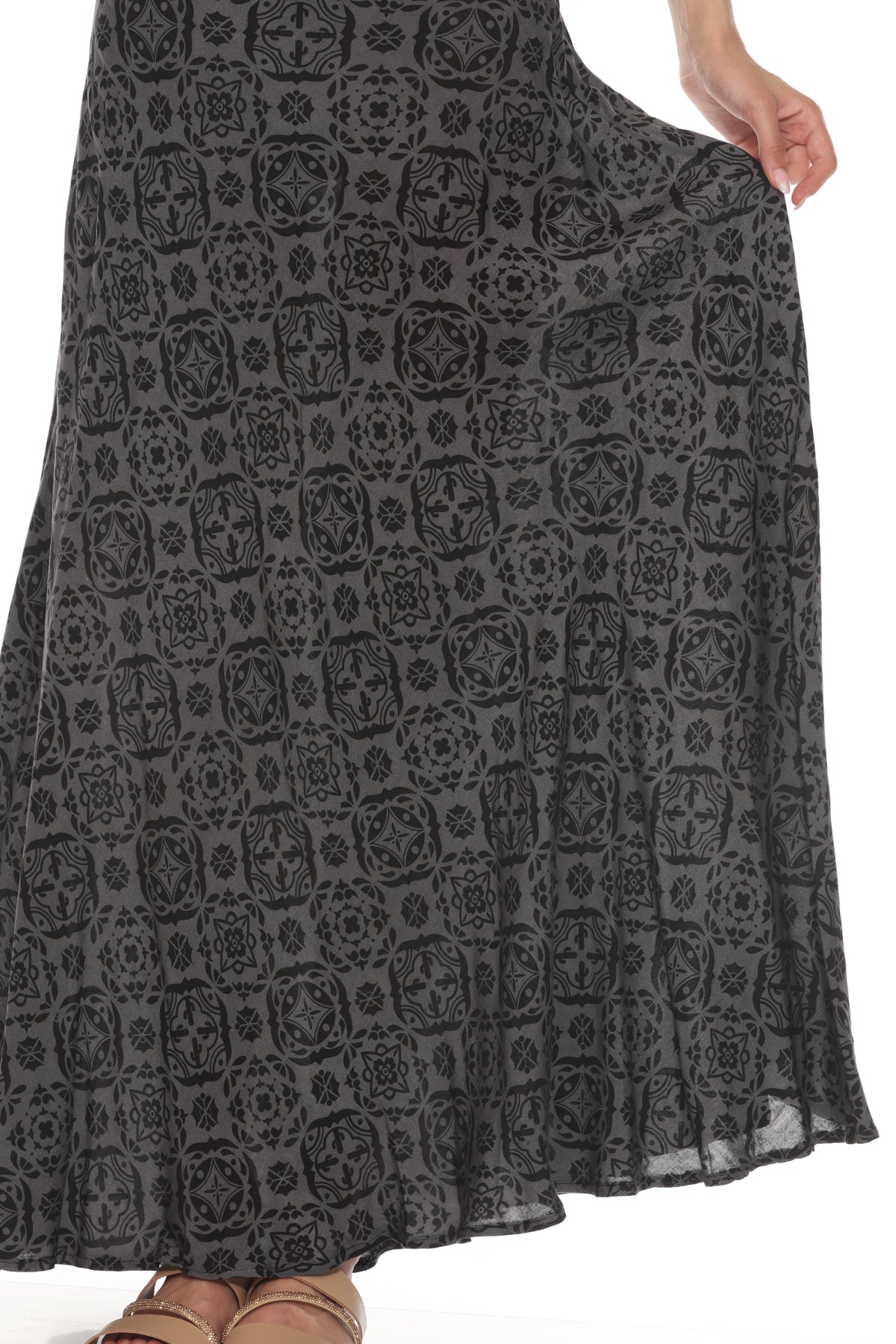 Moroccan Tile Bias Maxi Skirt