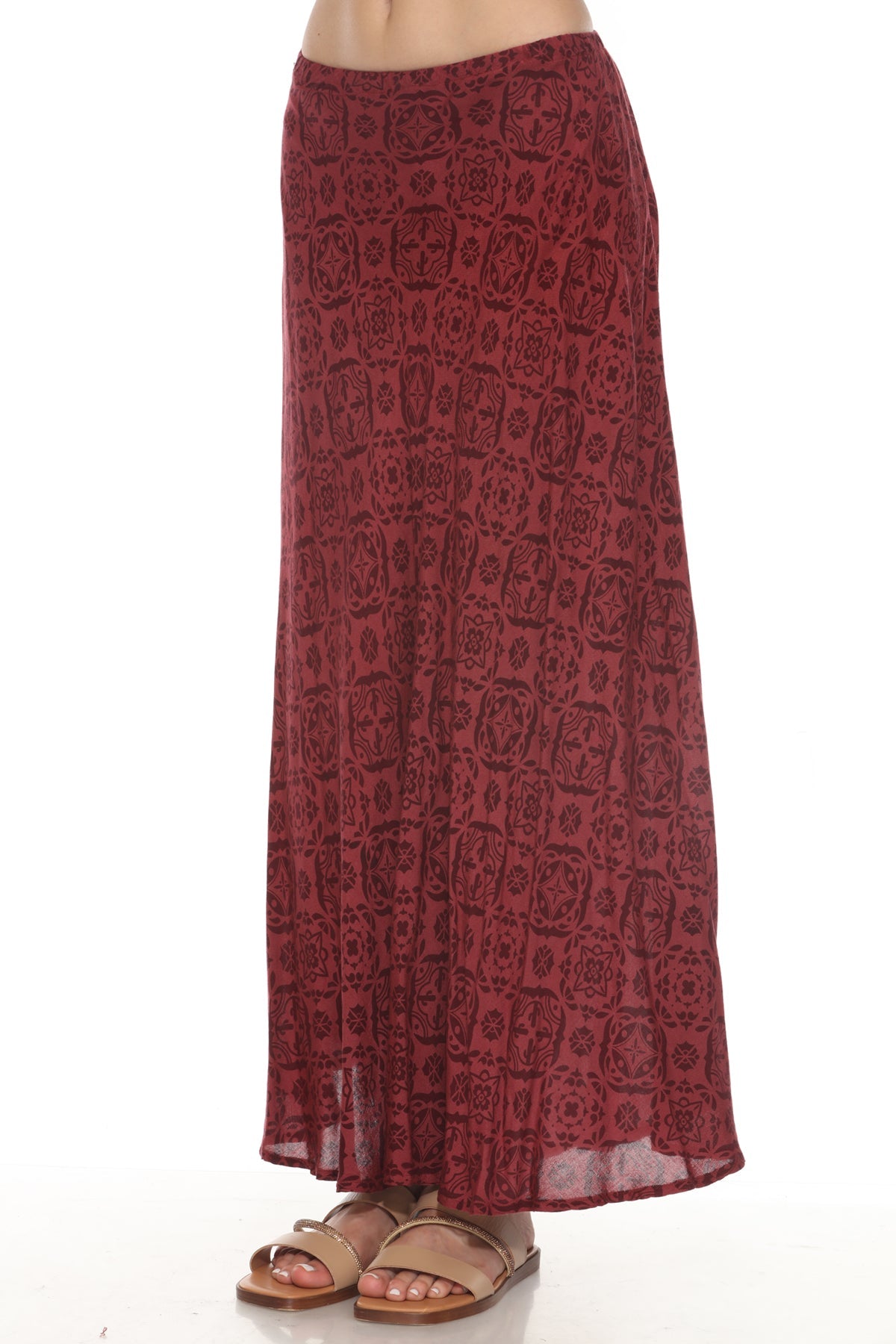 Moroccan Tile Bias Maxi Skirt