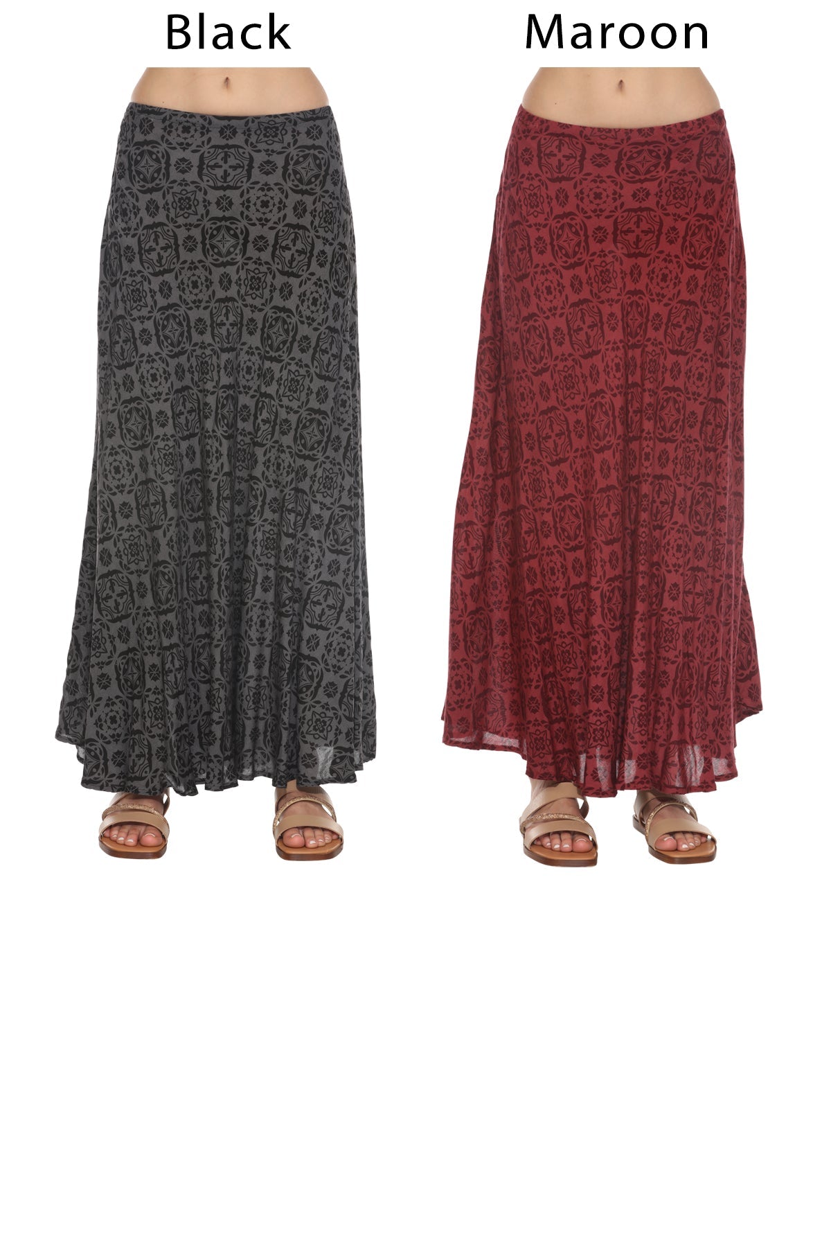 Moroccan Tile Bias Maxi Skirt
