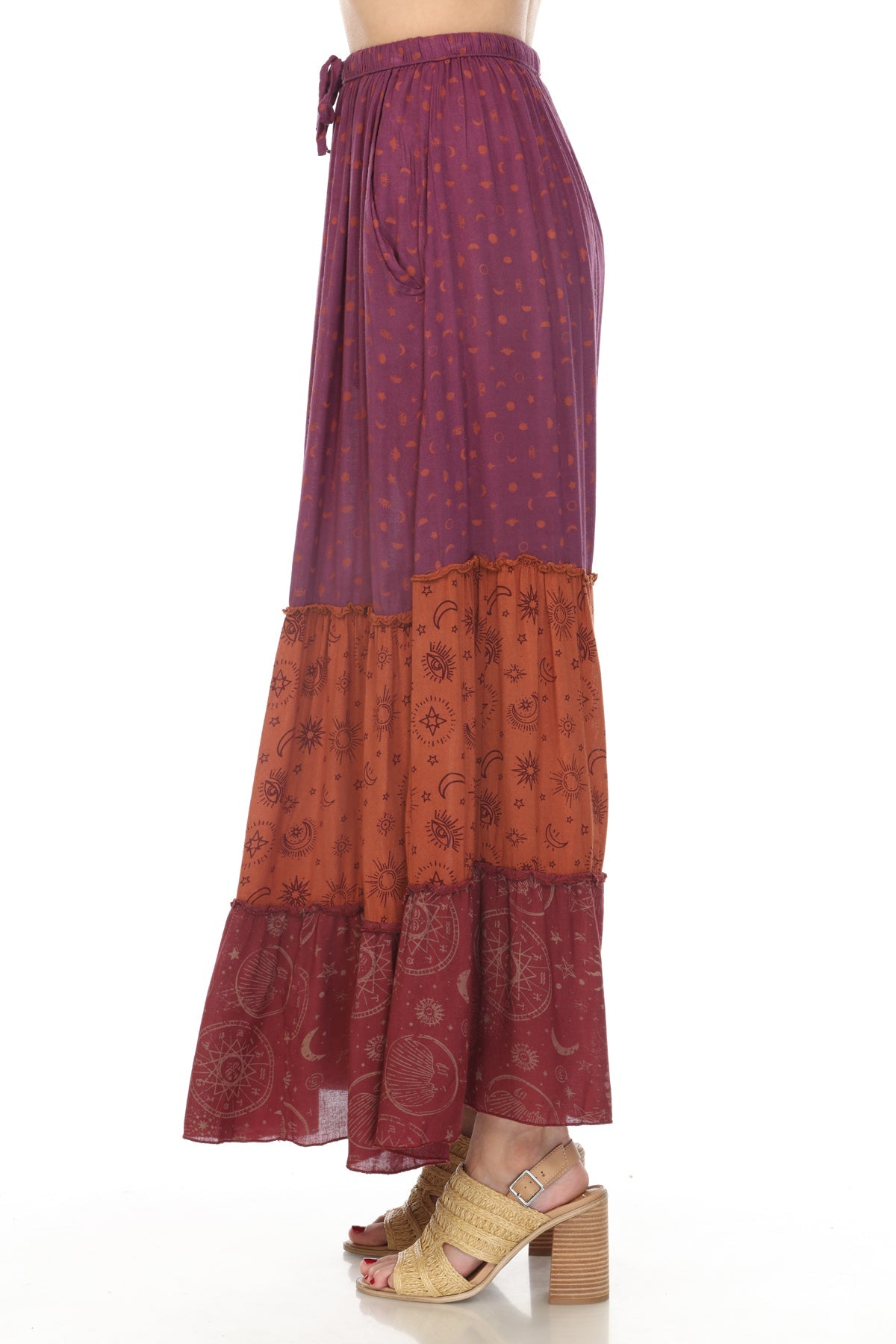 Celestial Patchwork Tiered Skirt