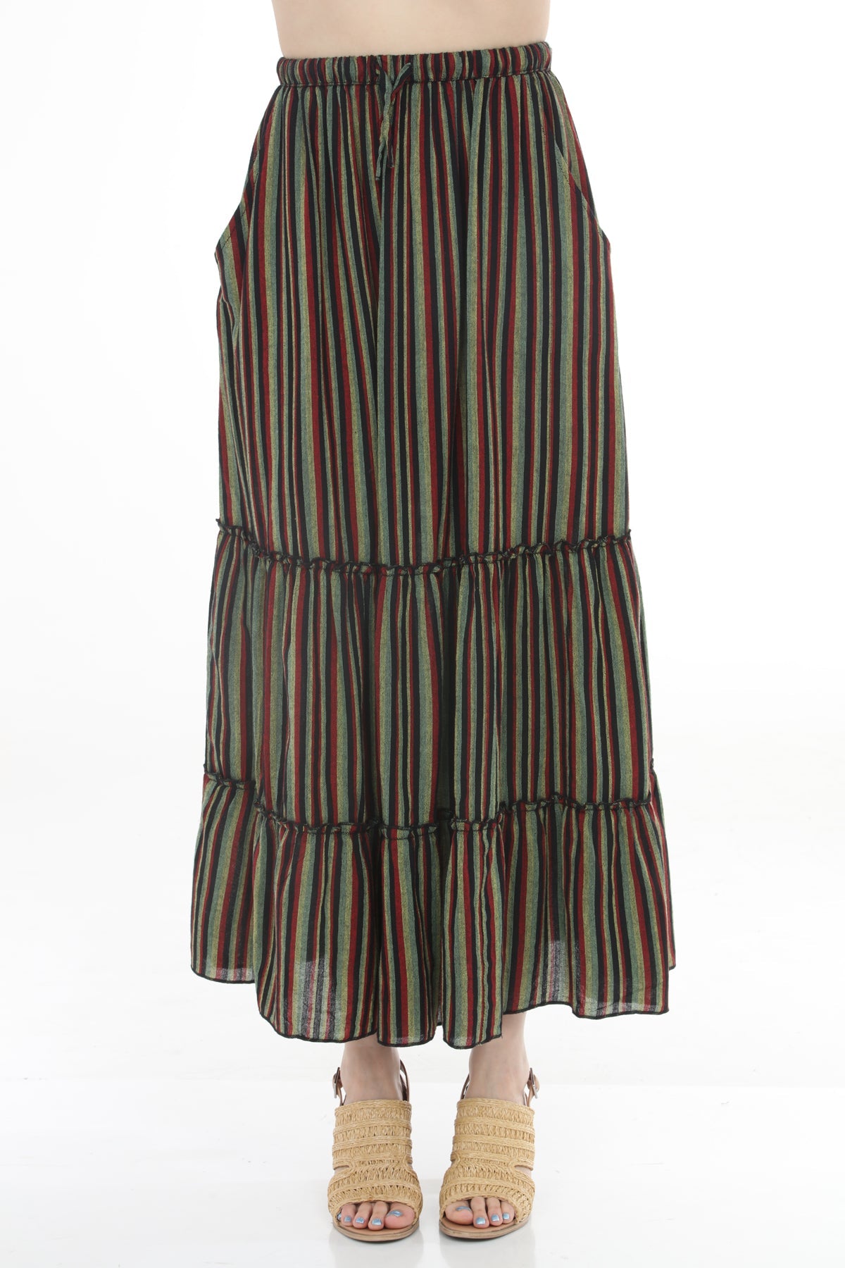 Rasta Tiered Maxi Skirt
