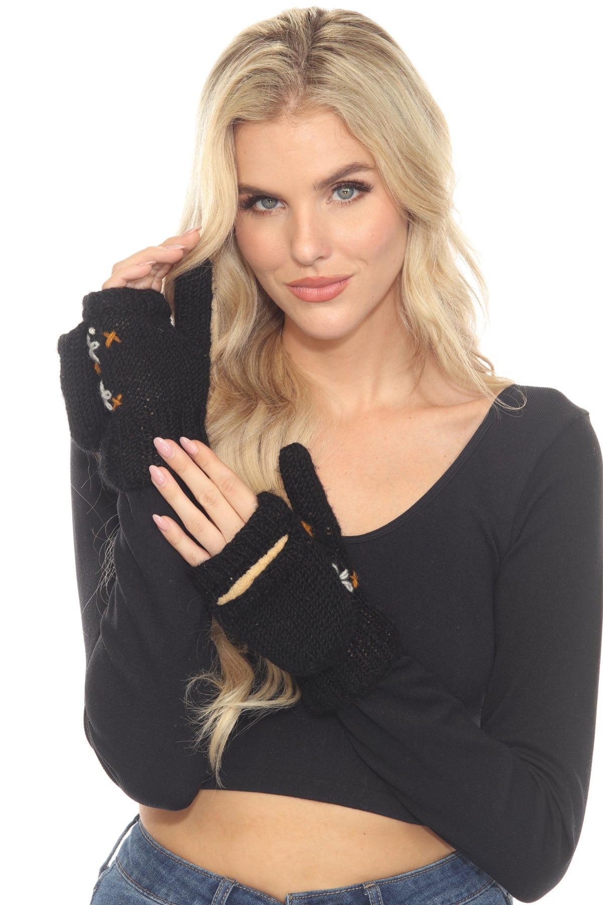 Hand Embroidery Mittens