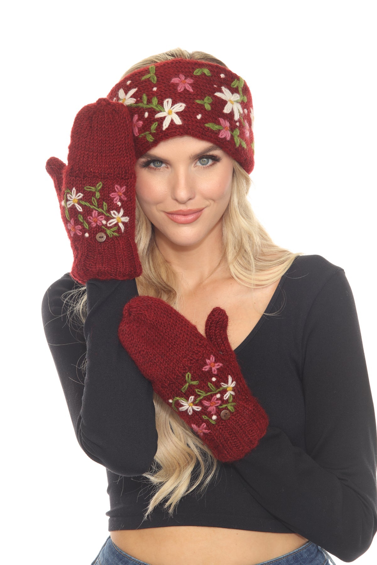 Hand Embroidery Mittens