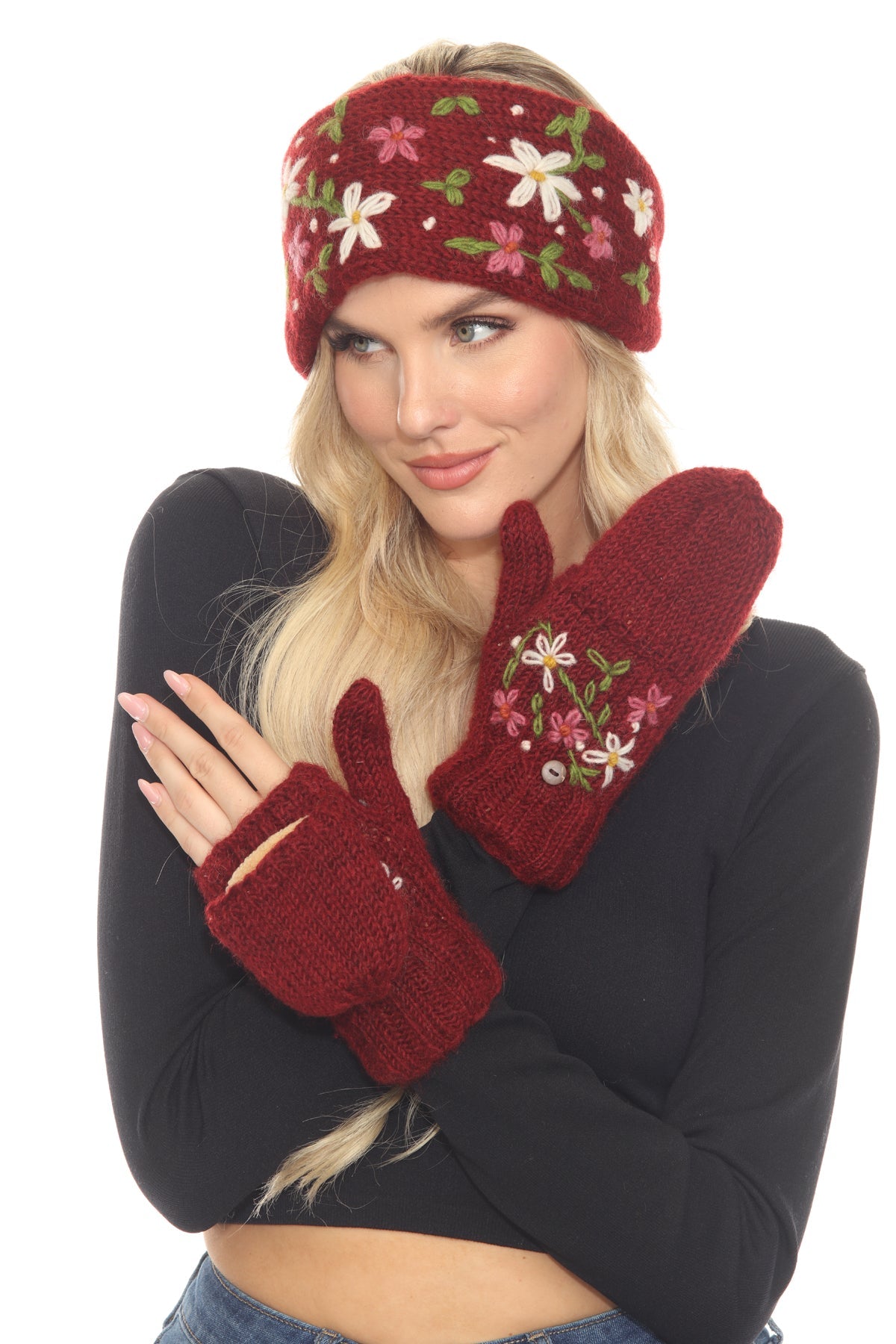 Hand Embroidery Mittens