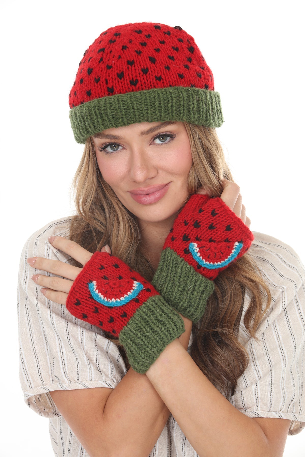 Fruit Fingerless Mittens