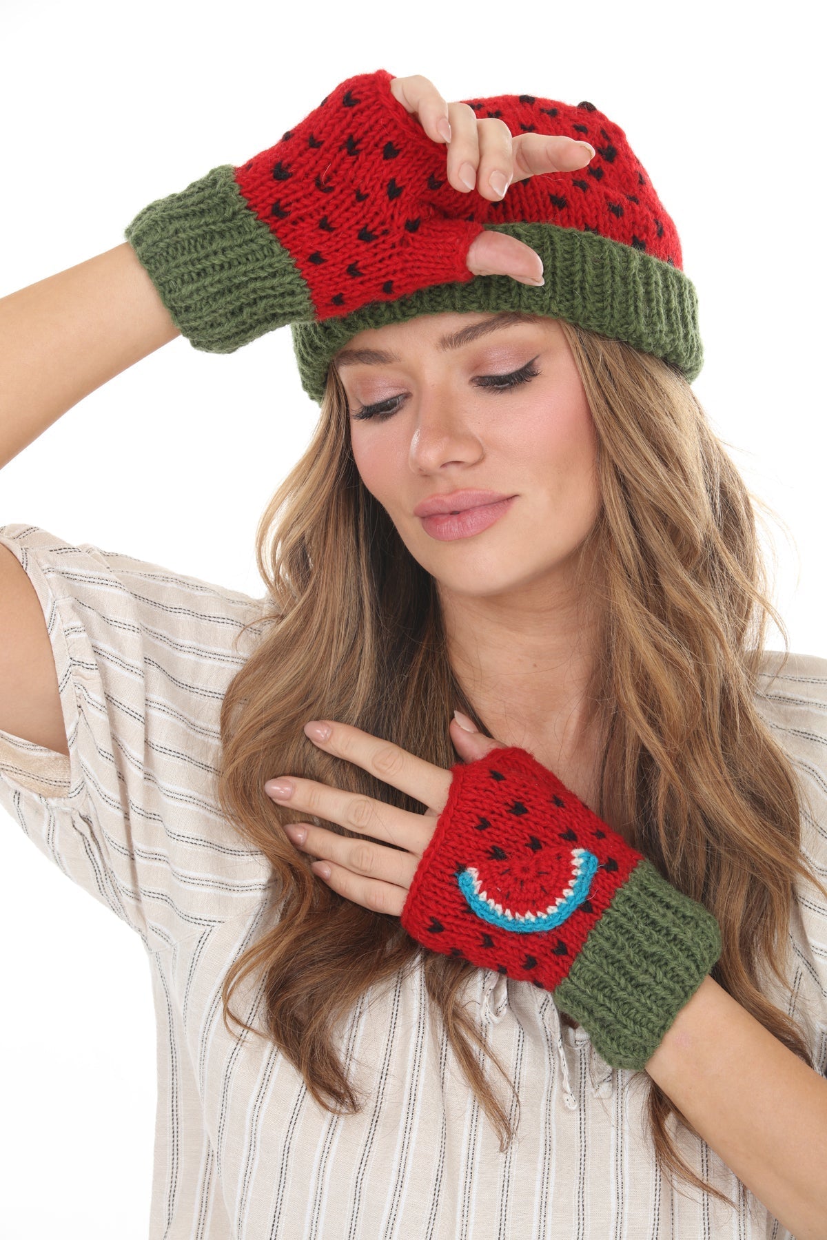 Fruit Fingerless Mittens