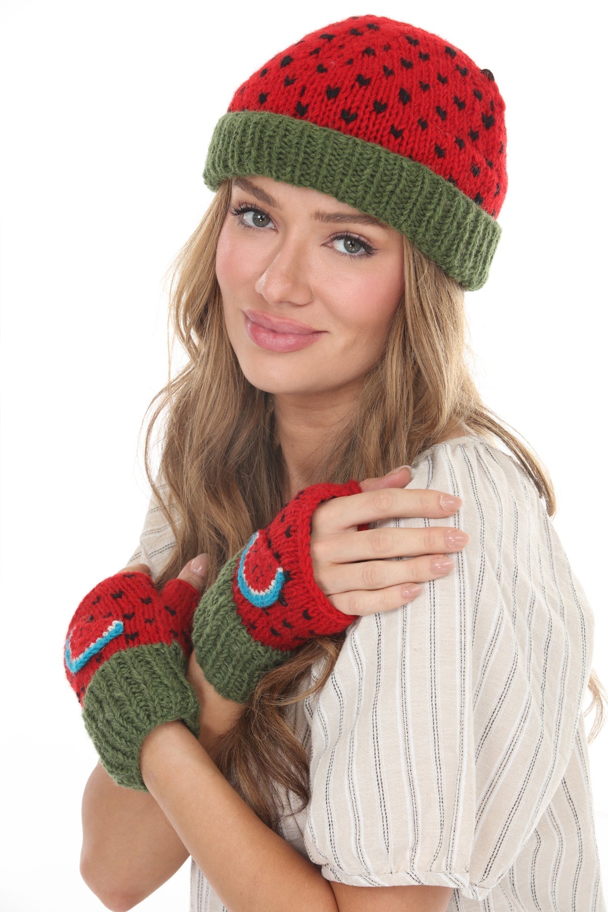 Fruit Fingerless Mittens