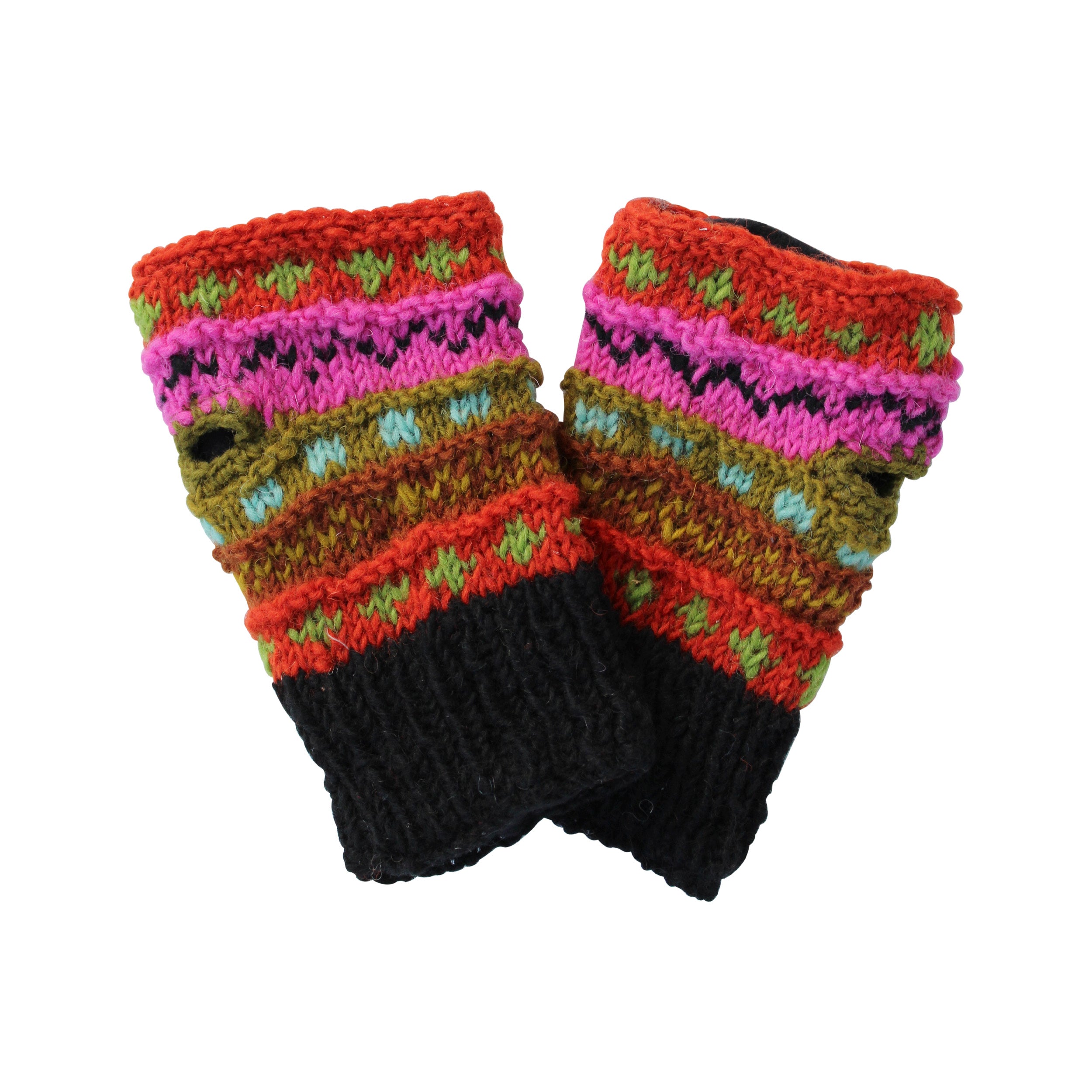 Winter hand knit handwarmer, fingerless Gloves