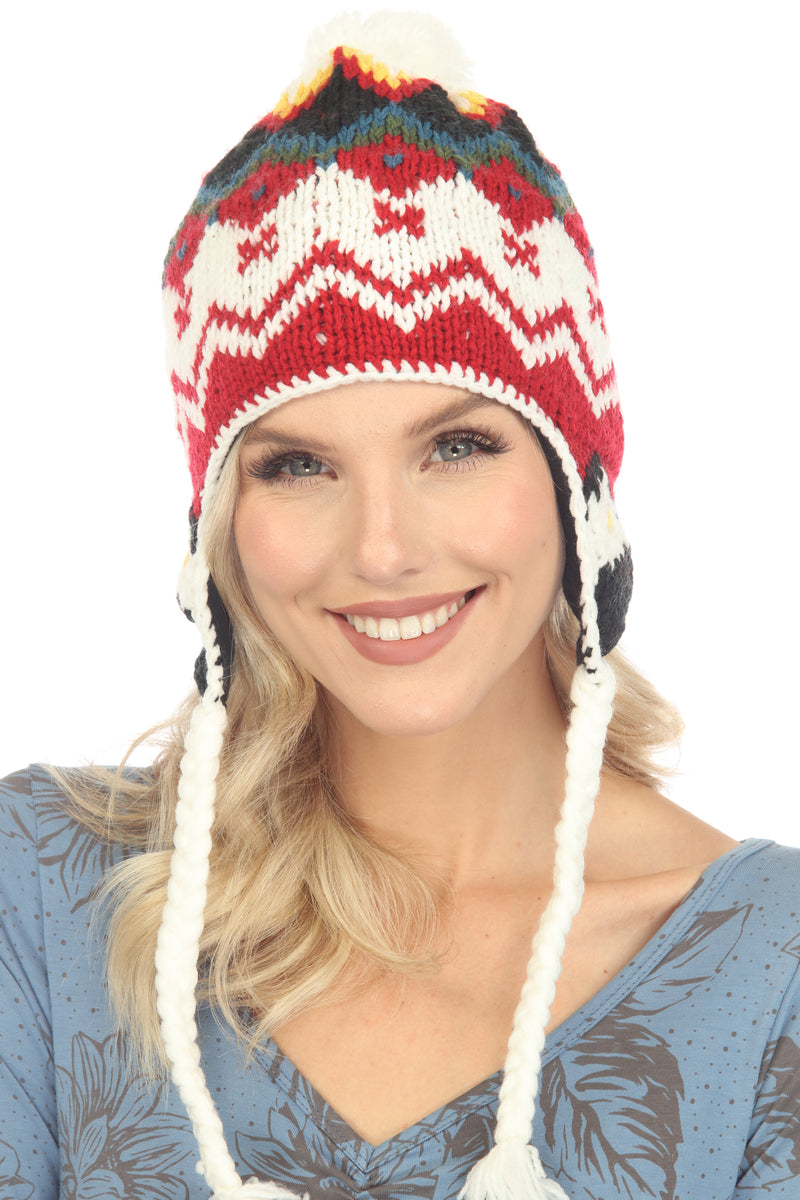 winter knit Snowboarding hat with pom pom
