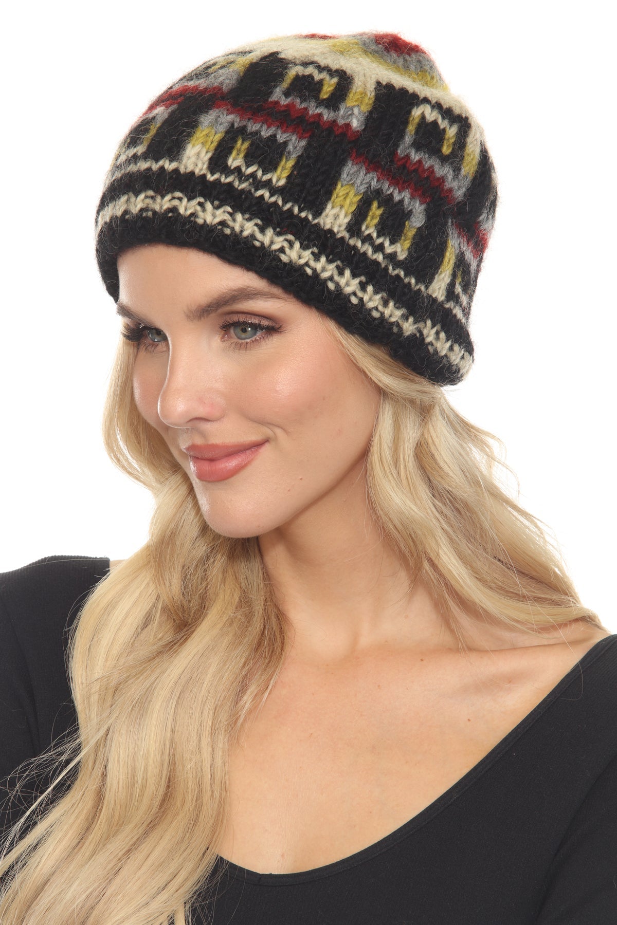 Handknit Waves Wool Beanie