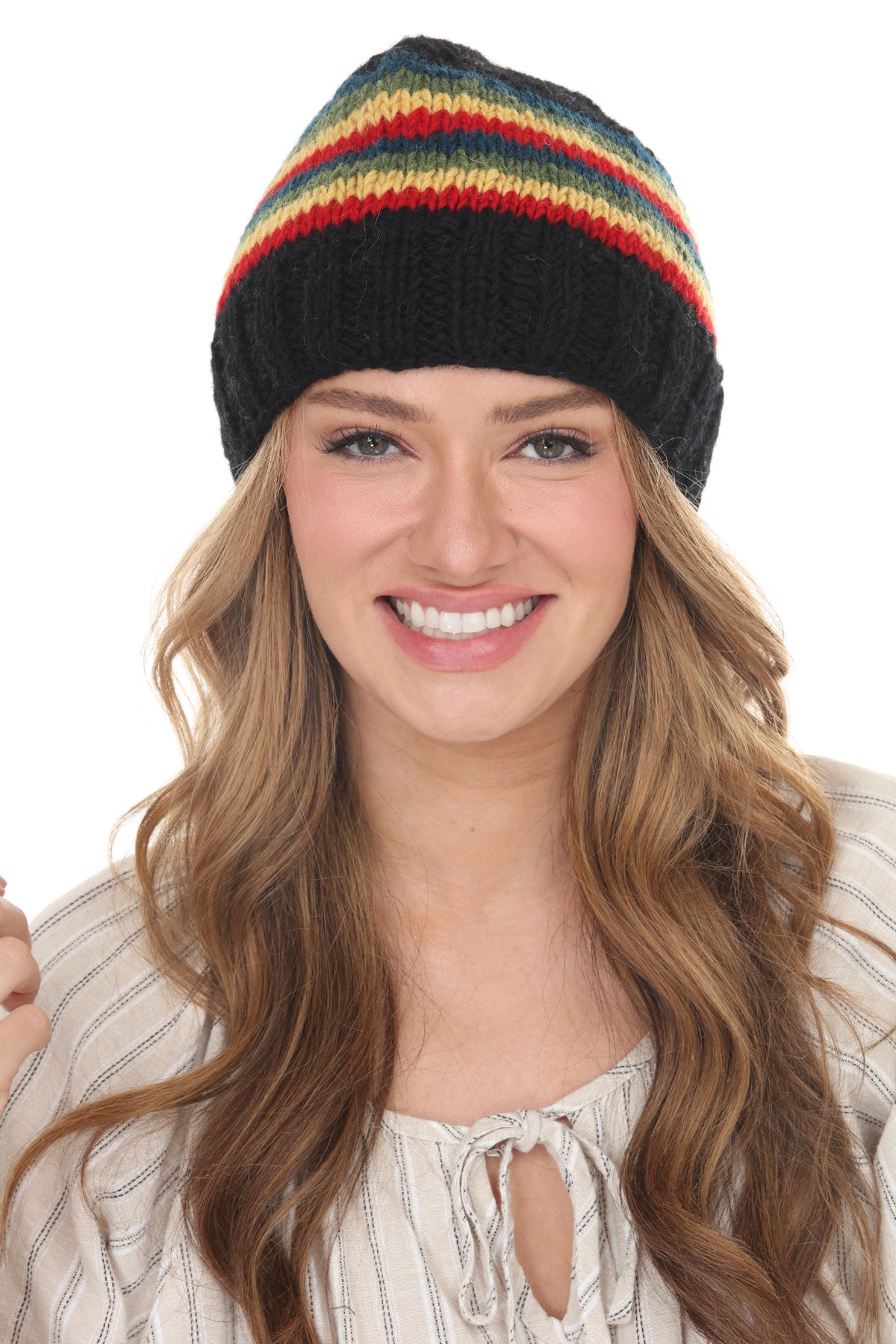 Rainbow Stp vintage Slouchy Beanie