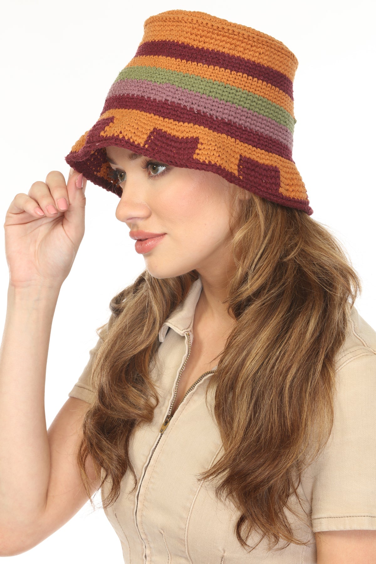 Maya Crochet Multi Bucket Hat