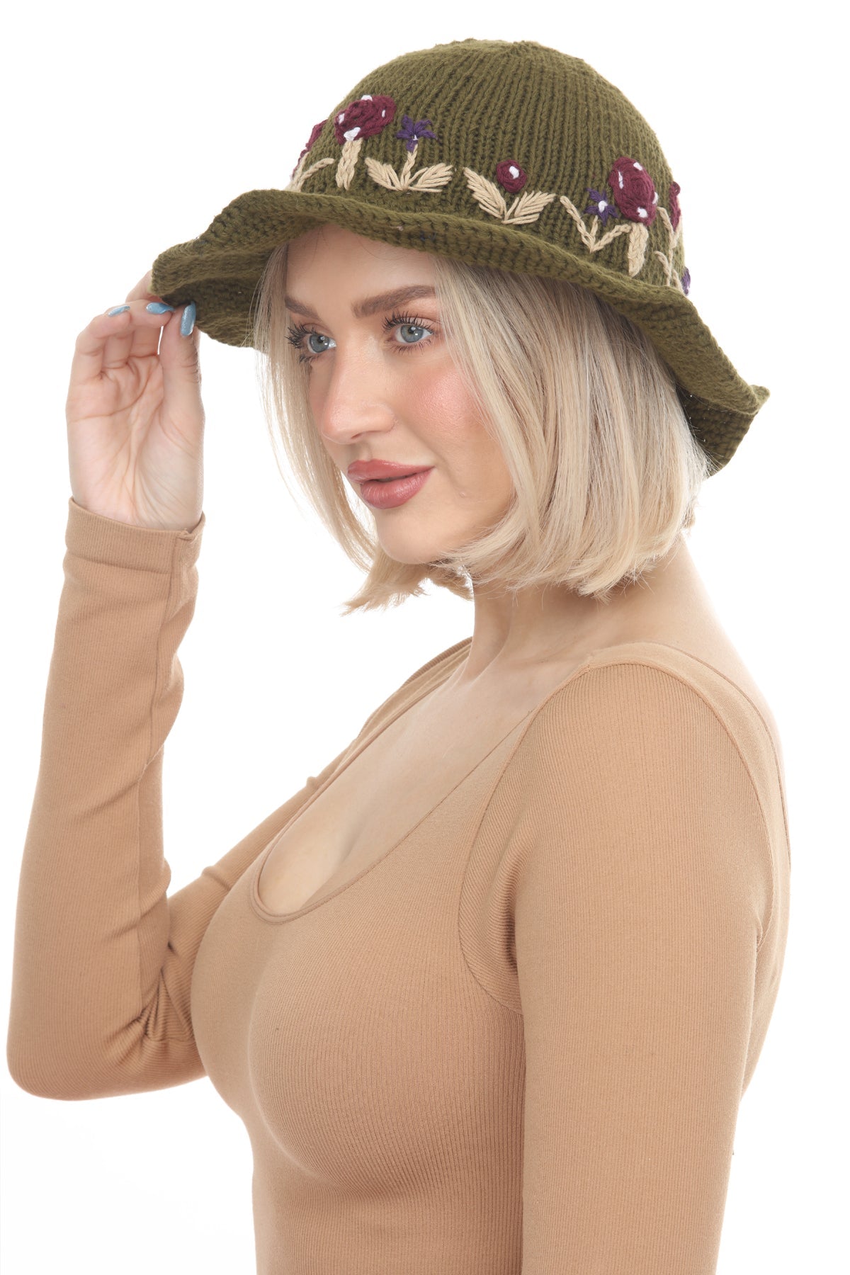 Cottagecore Knit Cotton Sun Hat