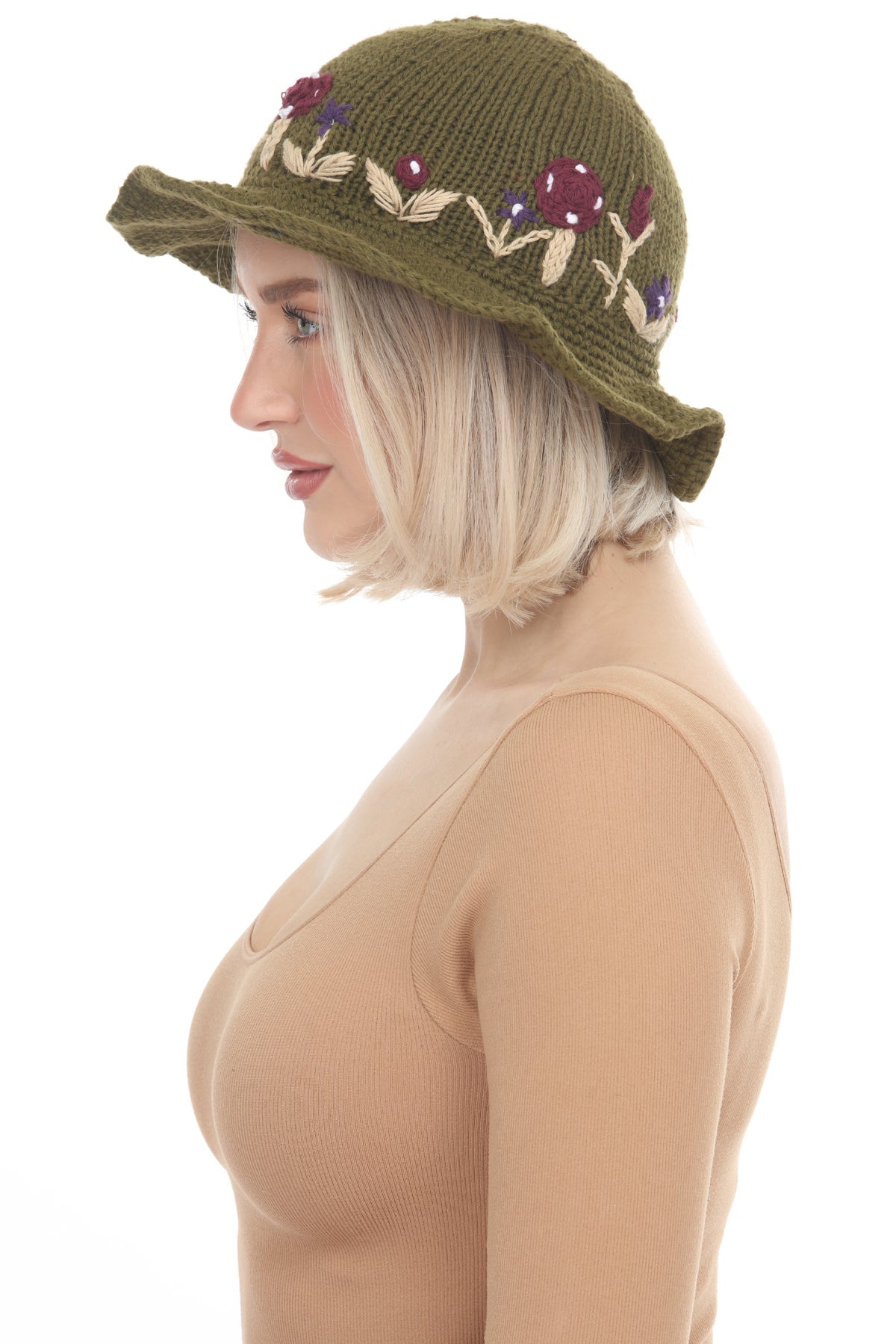 Cottagecore Knit Cotton Sun Hat
