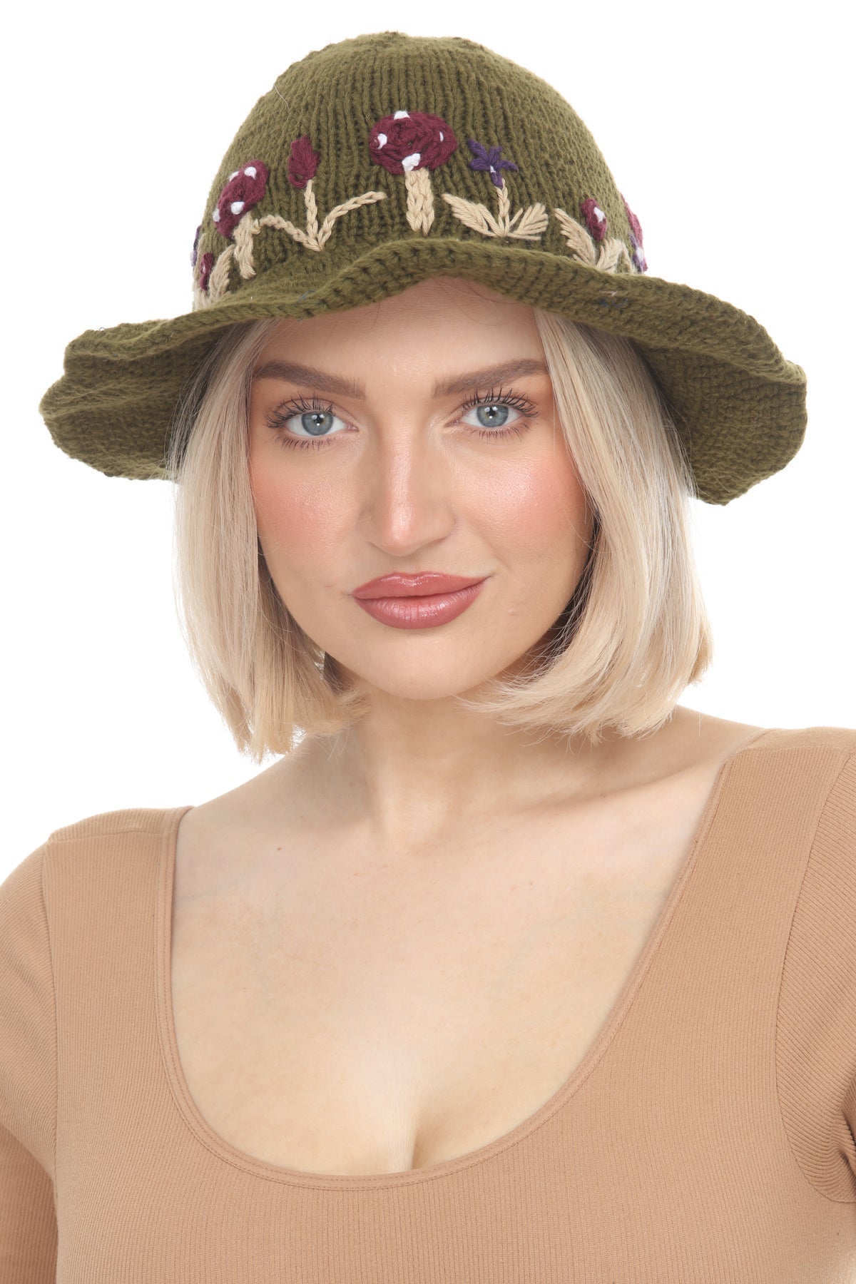 Cottagecore Knit Cotton Sun Hat