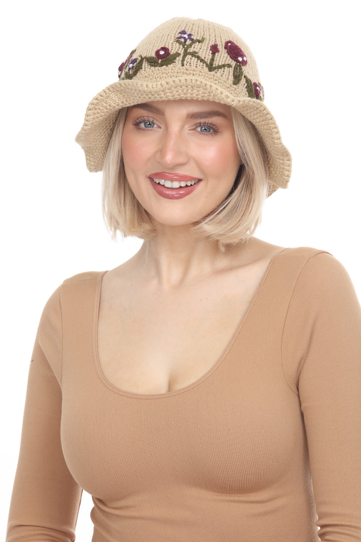 Cottagecore Knit Cotton Sun Hat