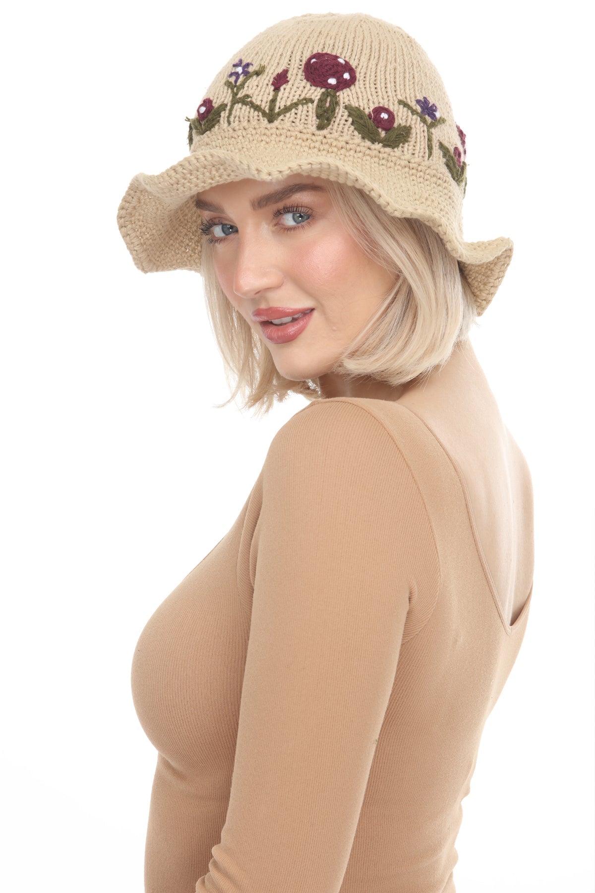 Cottagecore Knit Cotton Sun Hat