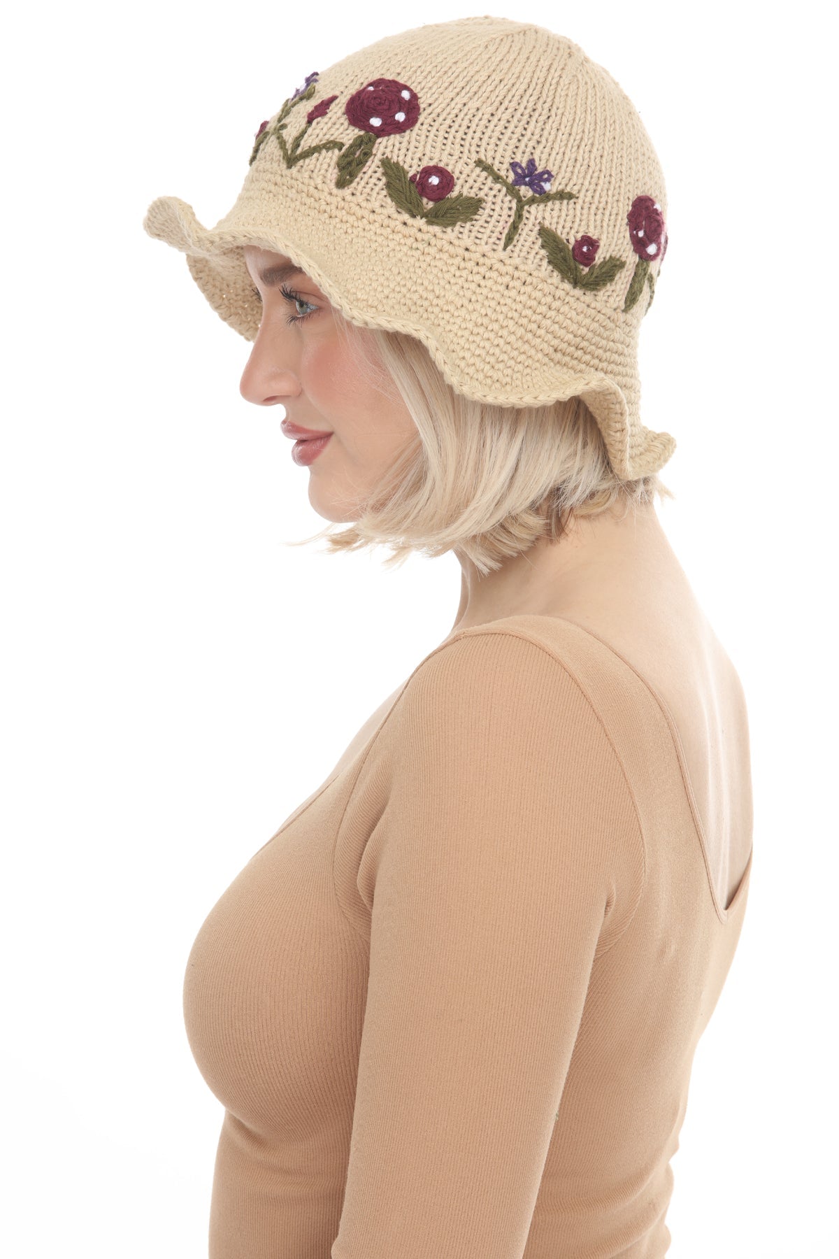 Cottagecore Knit Cotton Sun Hat