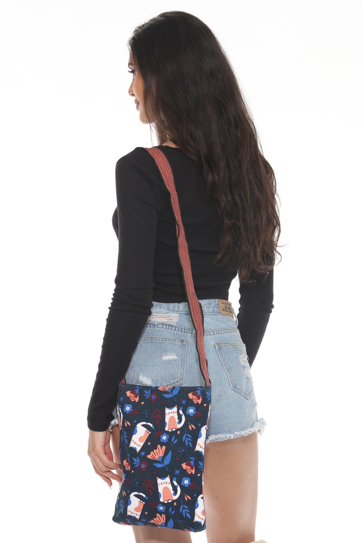 Cat & Flower CrossBody Bag