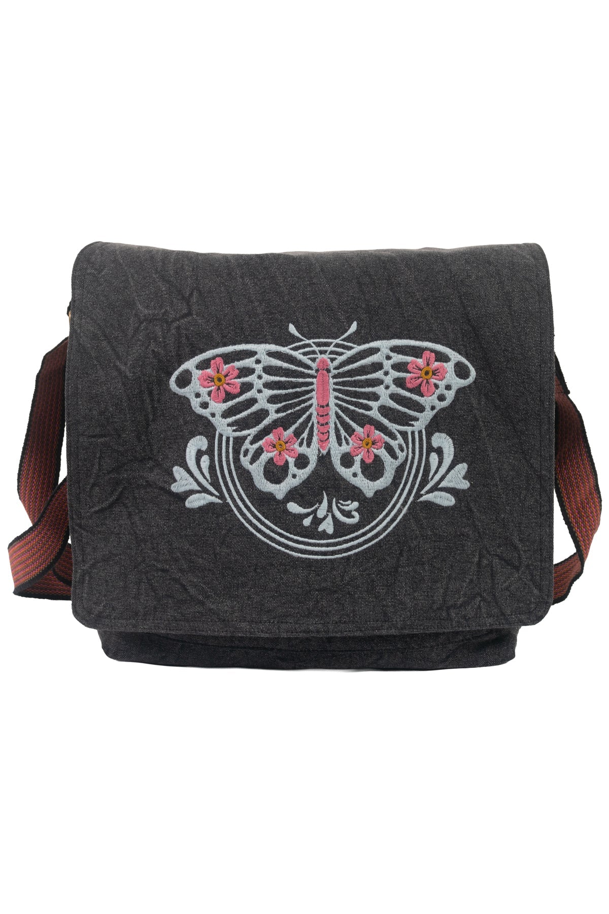 Butterfly Stonewash Canvas Messenger Bag