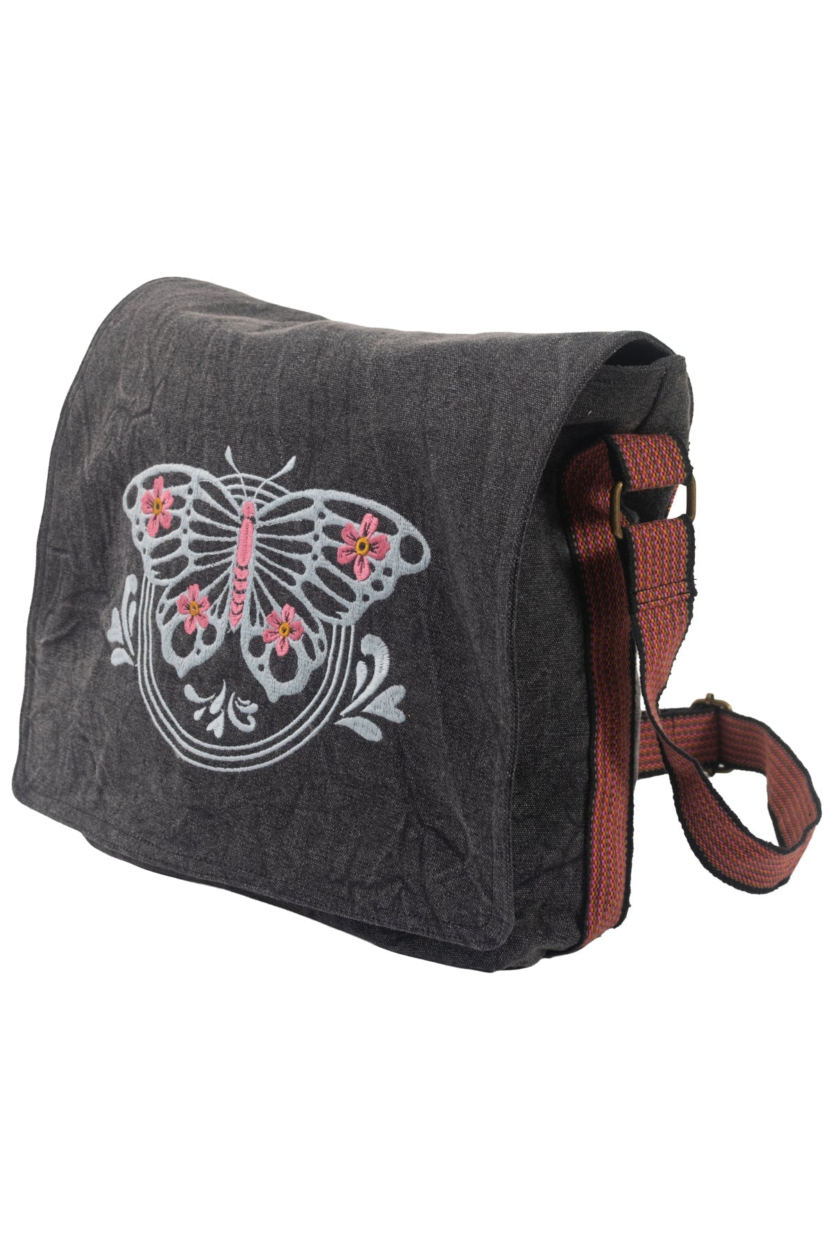 Butterfly Stonewash Canvas Messenger Bag
